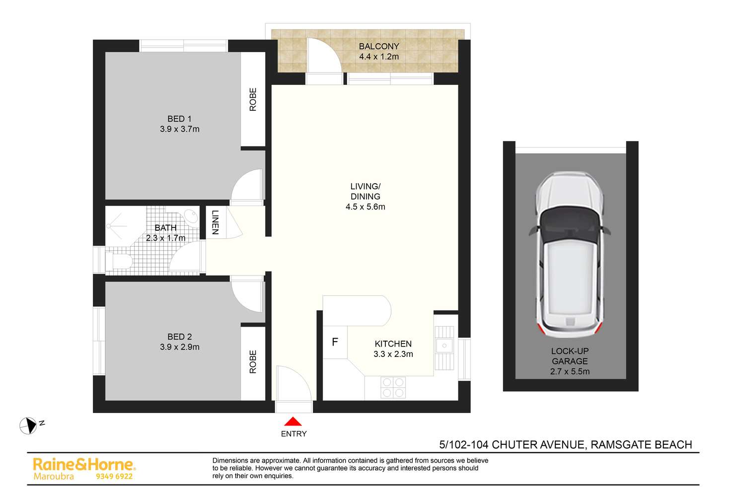 Floorplan of Homely unit listing, 5/102-104 Chuter Avenue, Ramsgate Beach NSW 2217