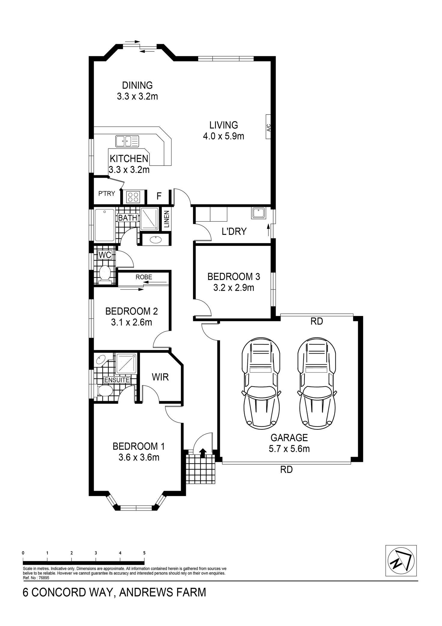 Floorplan of Homely house listing, 6 Concord Way, Andrews Farm SA 5114