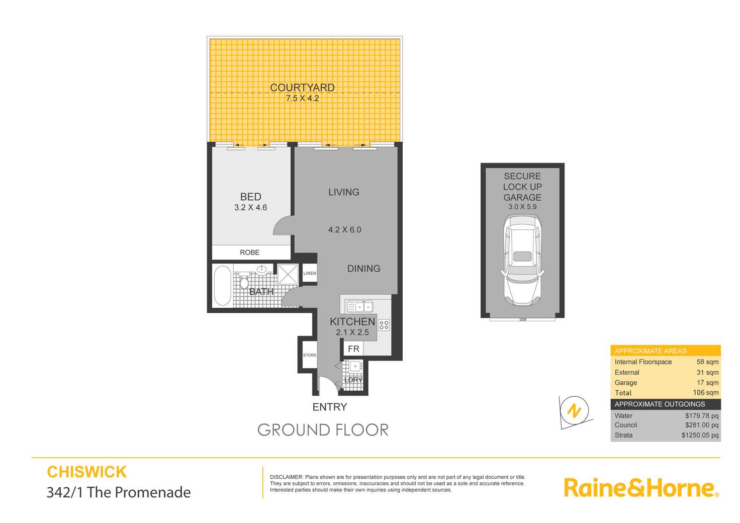 Floorplan of Homely apartment listing, 342/1 The Promenade, Chiswick NSW 2046