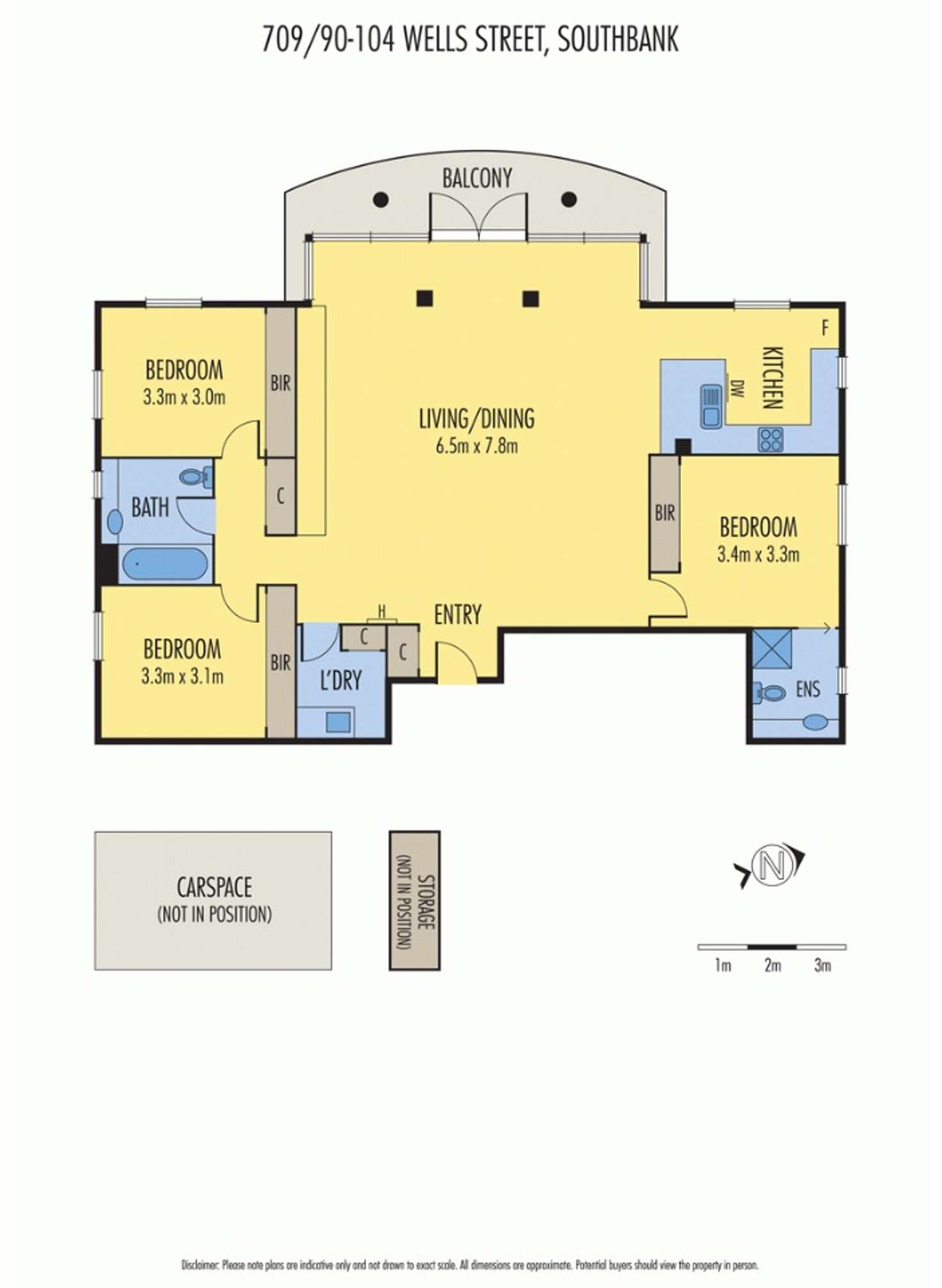 Floorplan of Homely apartment listing, 709/102 Wells Street, Southbank VIC 3006