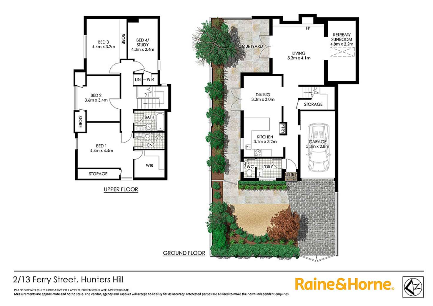 Floorplan of Homely townhouse listing, 2/13 Ferry Street, Hunters Hill NSW 2110