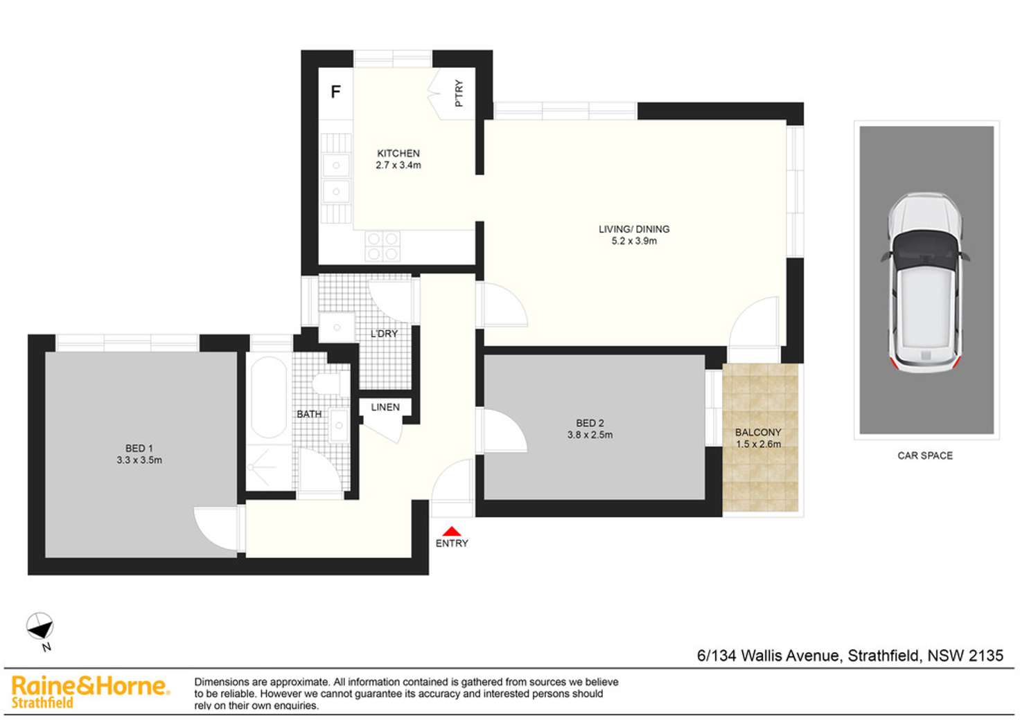 Floorplan of Homely apartment listing, 6/132-134 Wallis Avenue, Strathfield NSW 2135