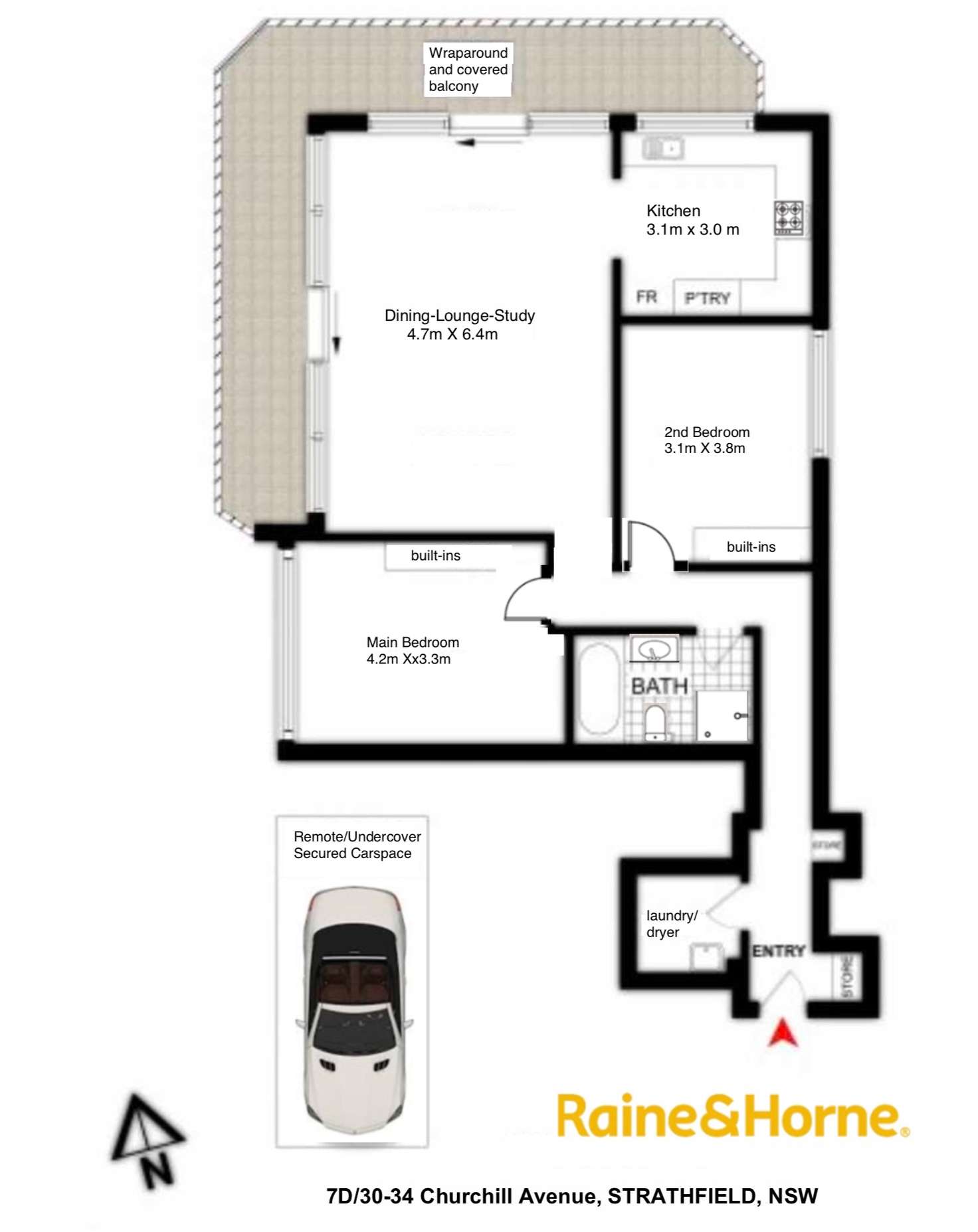 Floorplan of Homely unit listing, 7D/30 Churchill Avenue, Strathfield NSW 2135