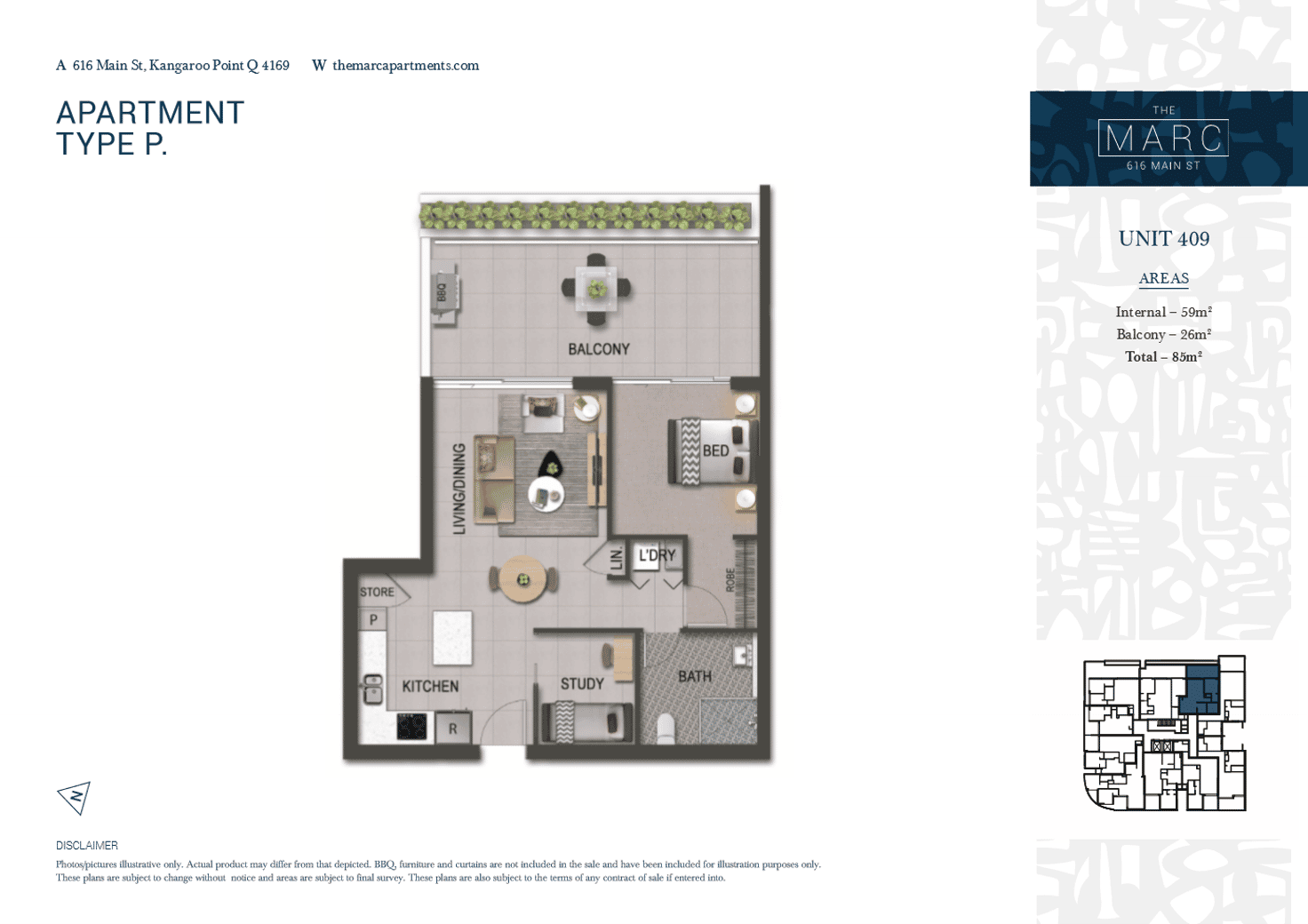 Floorplan of Homely apartment listing, 707/616 Main Street, Kangaroo Point QLD 4169