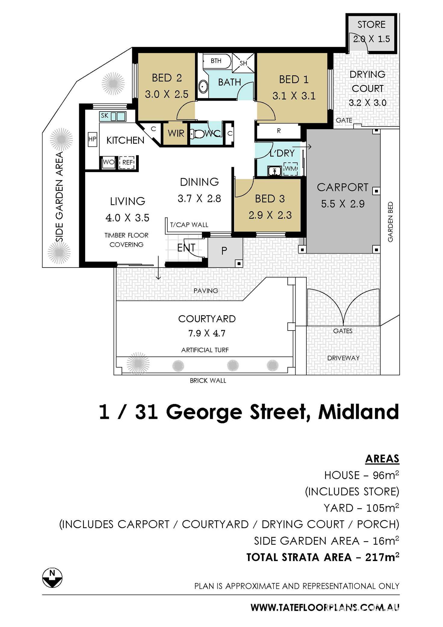 Floorplan of Homely unit listing, 1/31 George Street, Midland WA 6056
