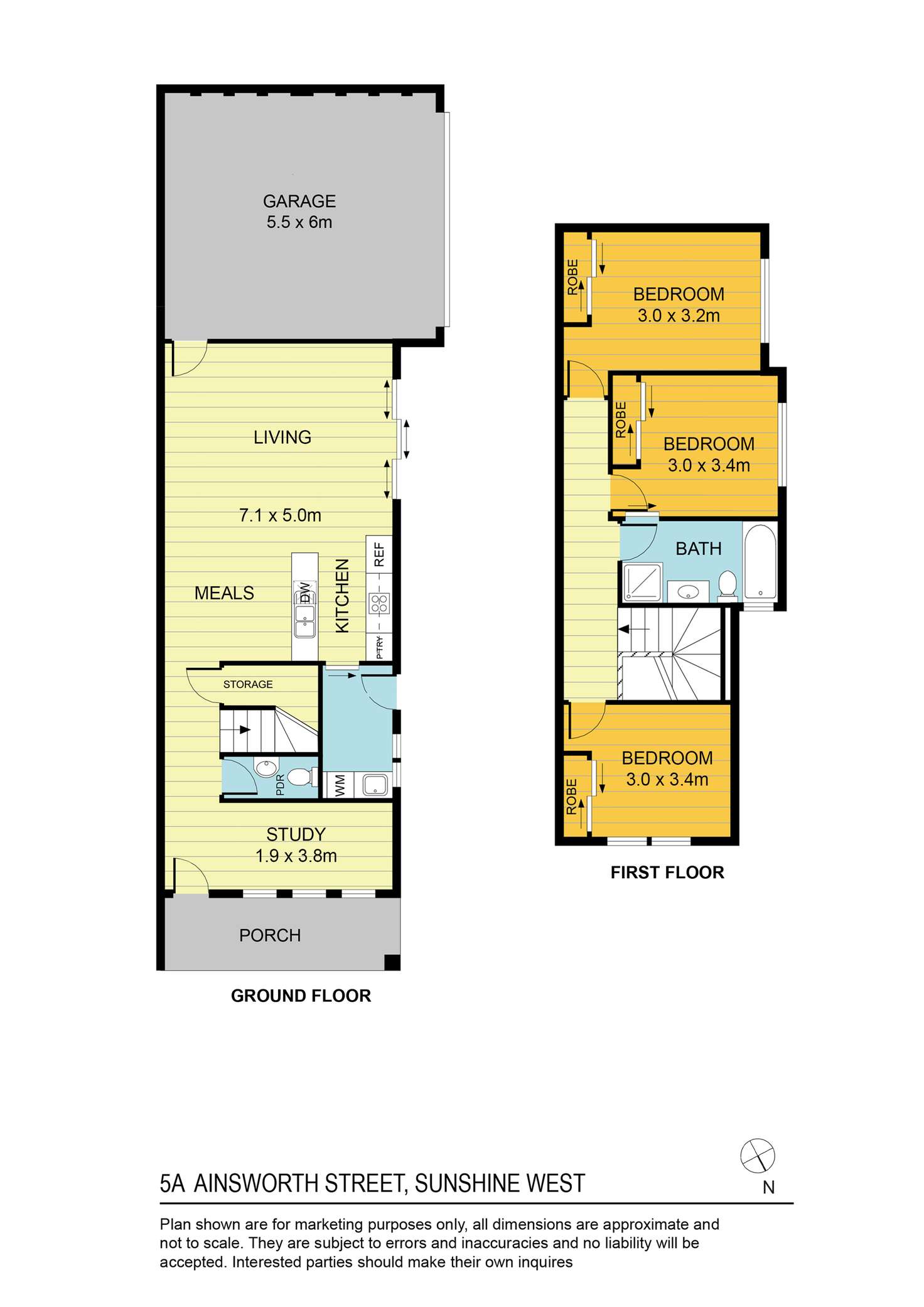 Floorplan of Homely townhouse listing, 5A Ainsworth St, Sunshine West VIC 3020