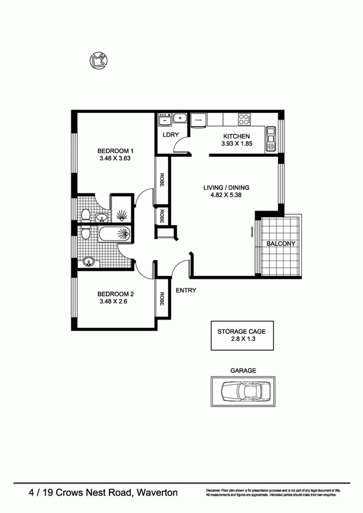 Floorplan of Homely apartment listing, 4/19-21 Crows Nest Road, Waverton NSW 2060
