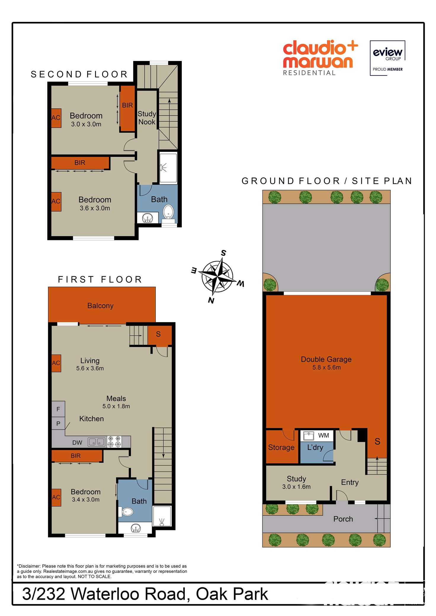 Floorplan of Homely townhouse listing, 3/232 Waterloo Road, Oak Park VIC 3046