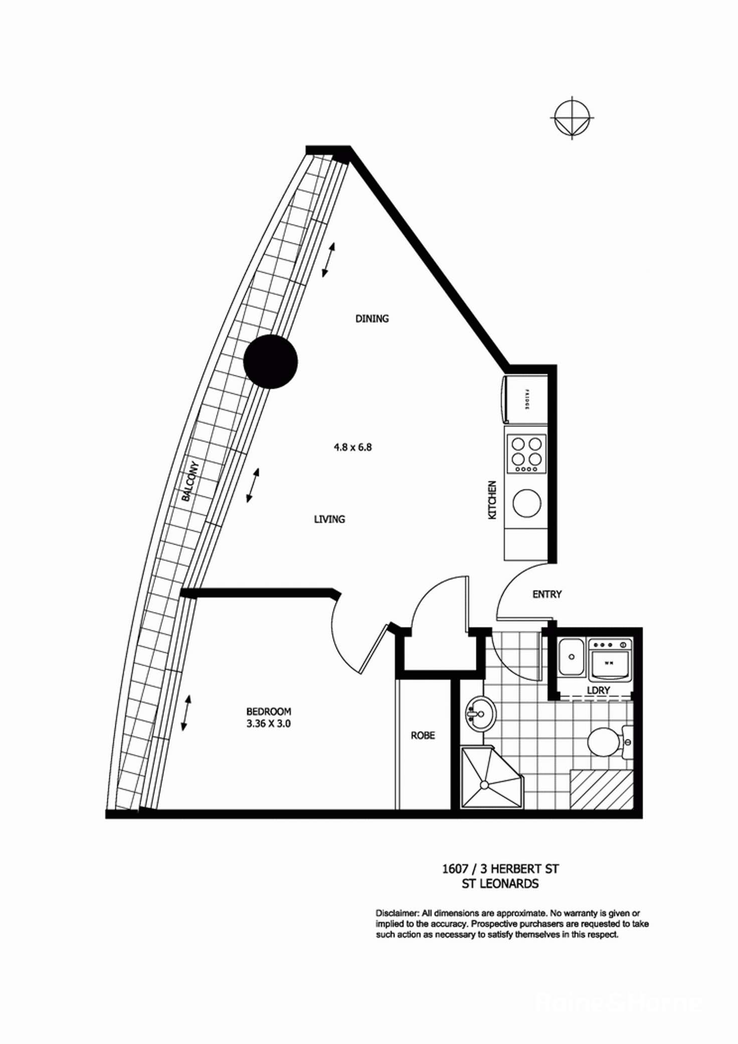 Floorplan of Homely apartment listing, 1607/3 Herbert Street, St Leonards NSW 2065