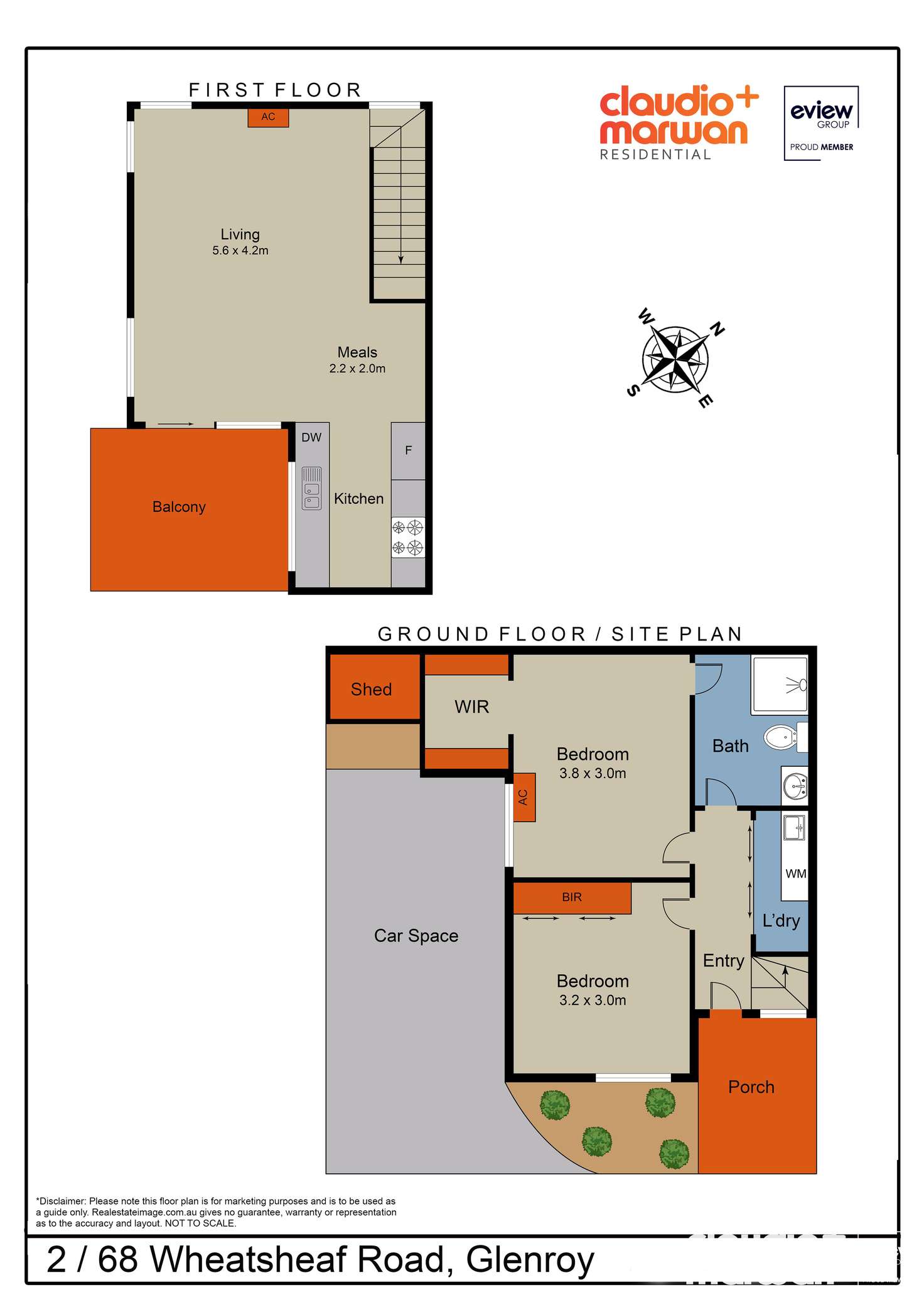 Floorplan of Homely townhouse listing, 2/68 Wheatsheaf Road, Glenroy VIC 3046