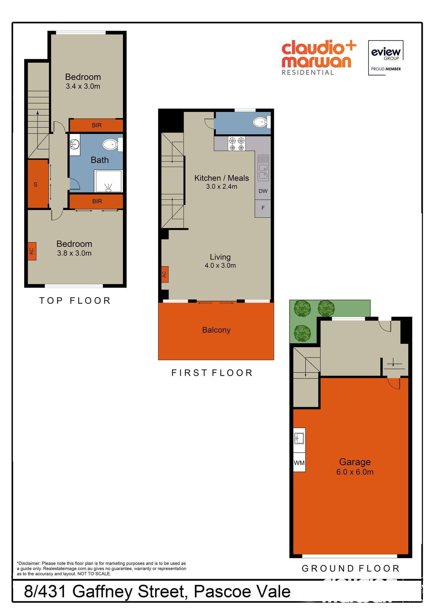 Floorplan of Homely townhouse listing, 7/431 Gaffney Street, Pascoe Vale VIC 3044