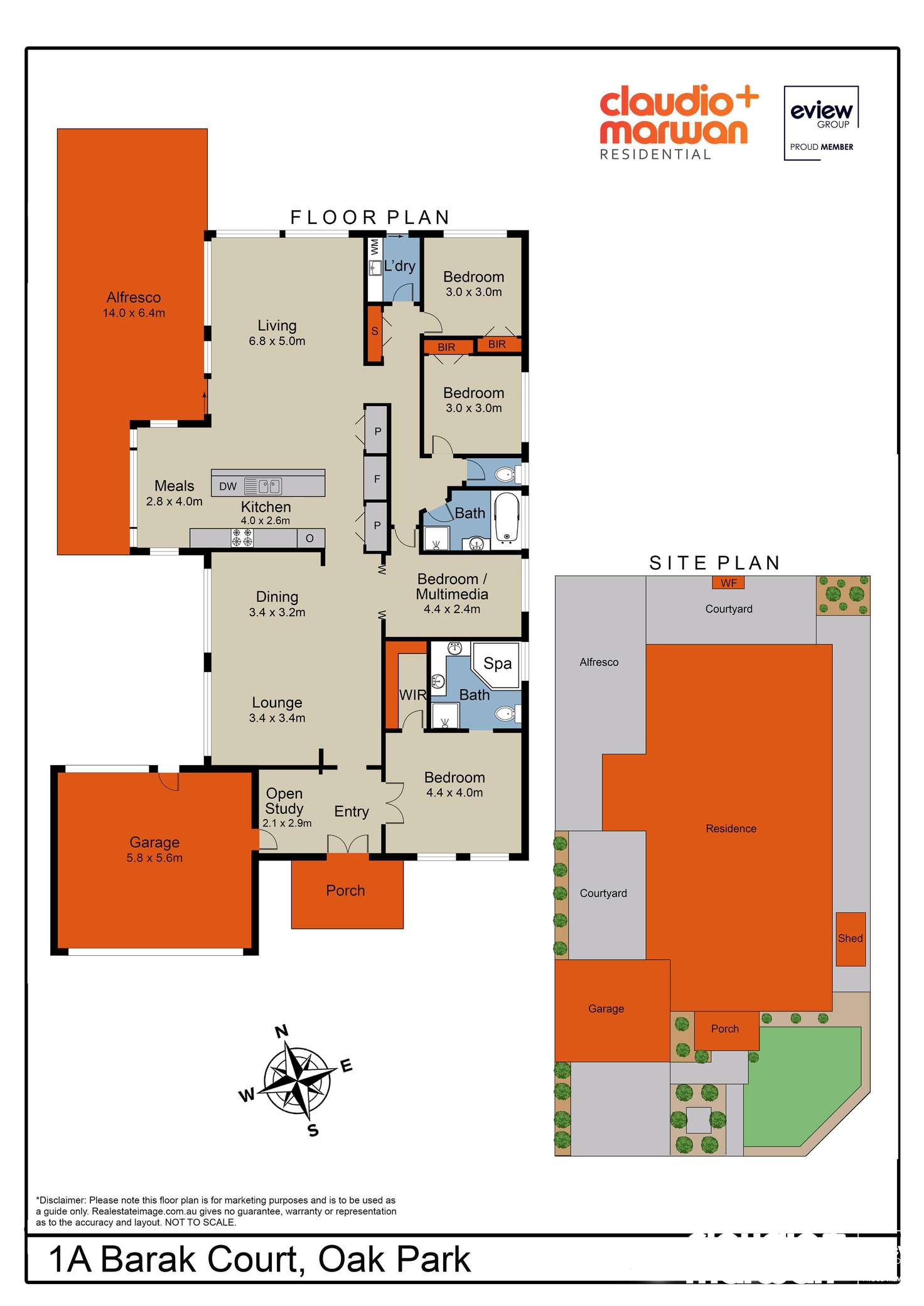 Floorplan of Homely house listing, 1A Barak Court, Oak Park VIC 3046