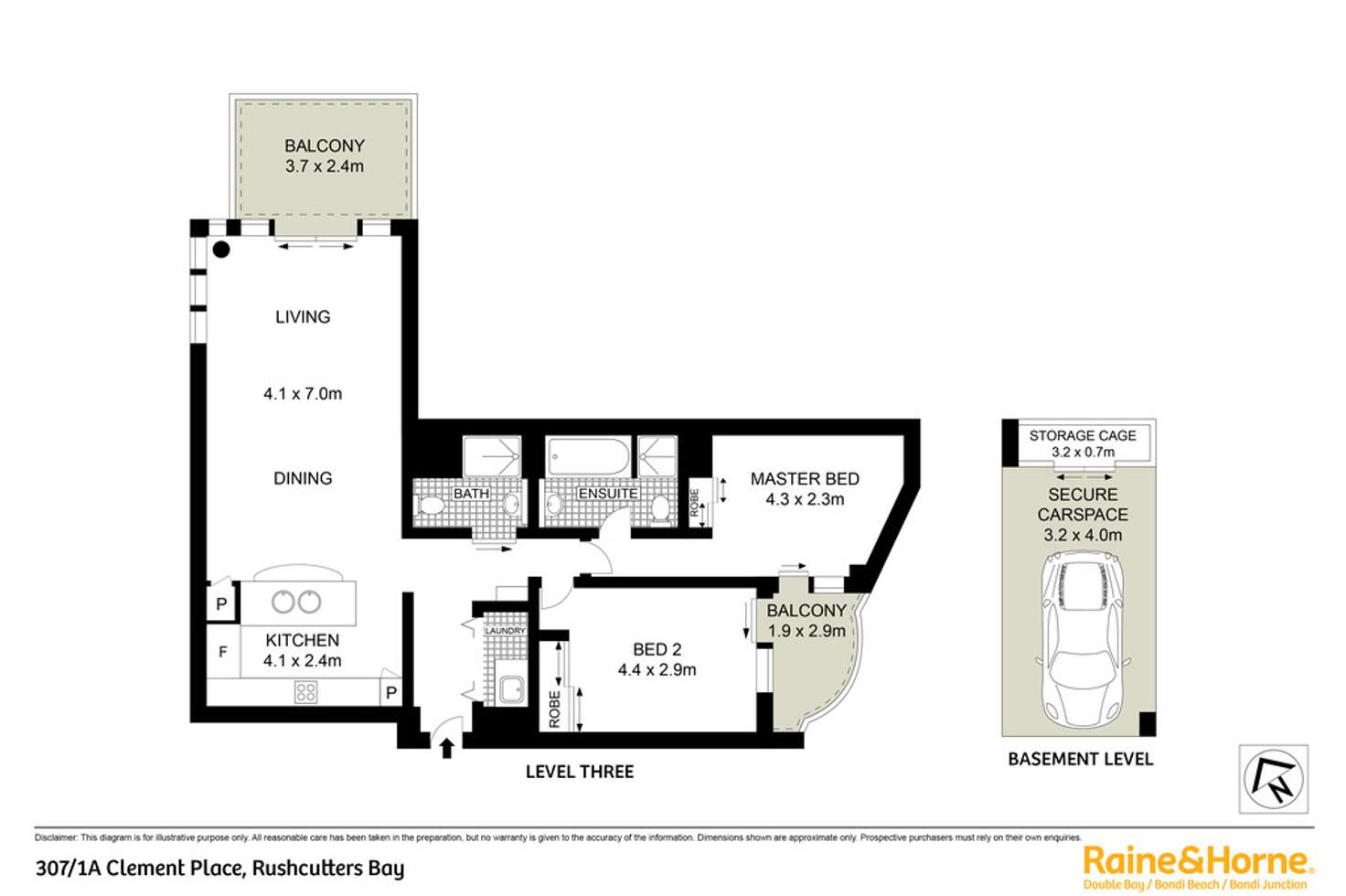 Floorplan of Homely apartment listing, 307/1a Clement Place, Rushcutters Bay NSW 2011