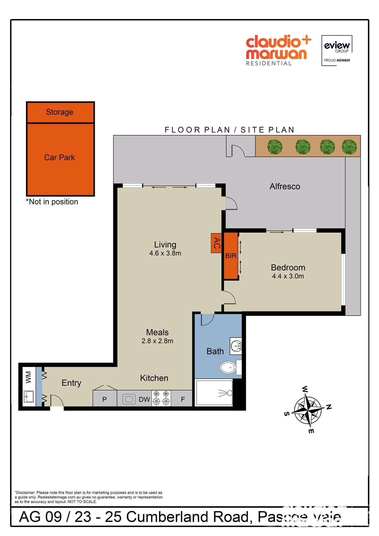 Floorplan of Homely unit listing, AG09/23- 25 Cumberland Road, Pascoe Vale South VIC 3044