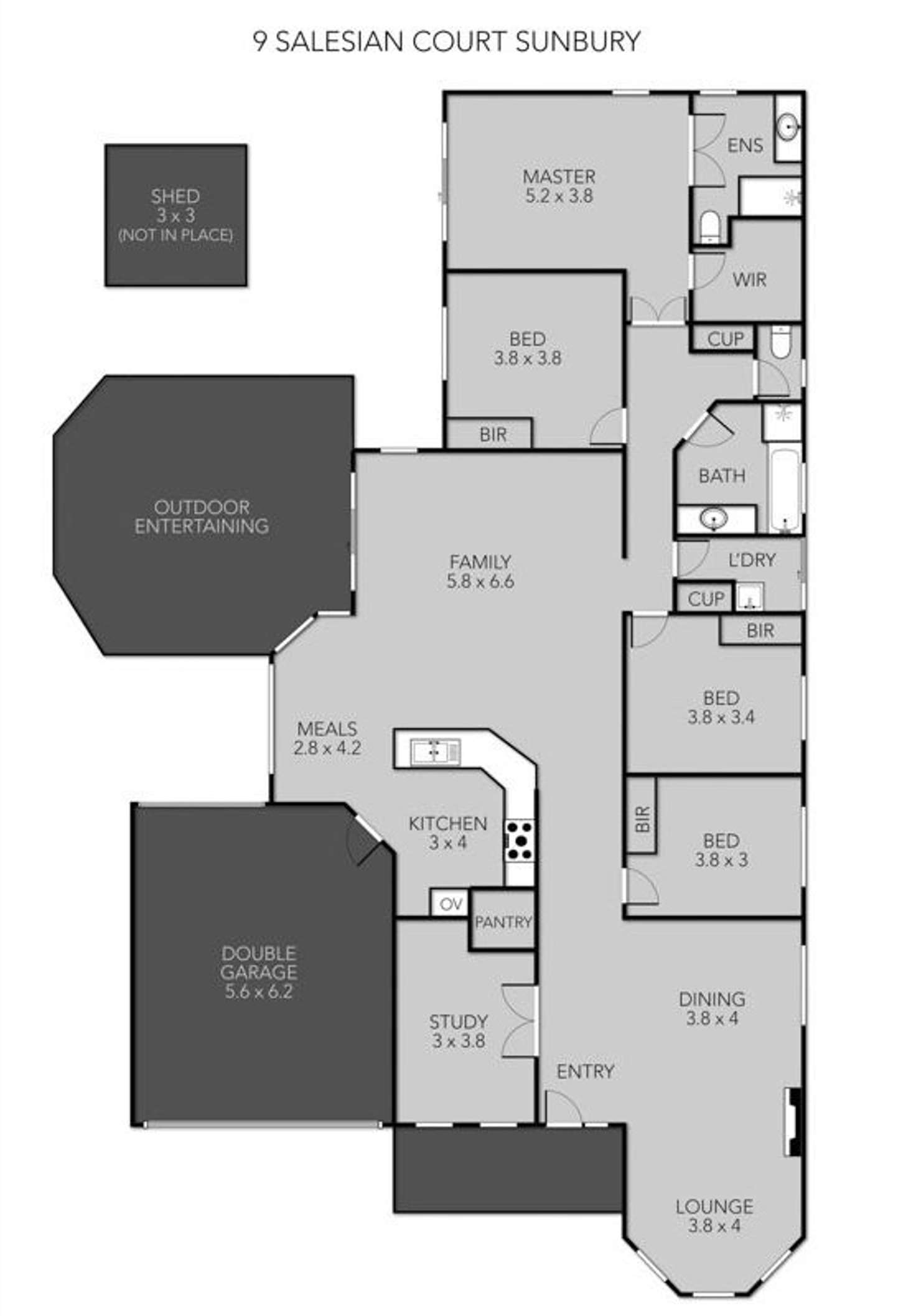 Floorplan of Homely house listing, 9 Salesian Court, Sunbury VIC 3429