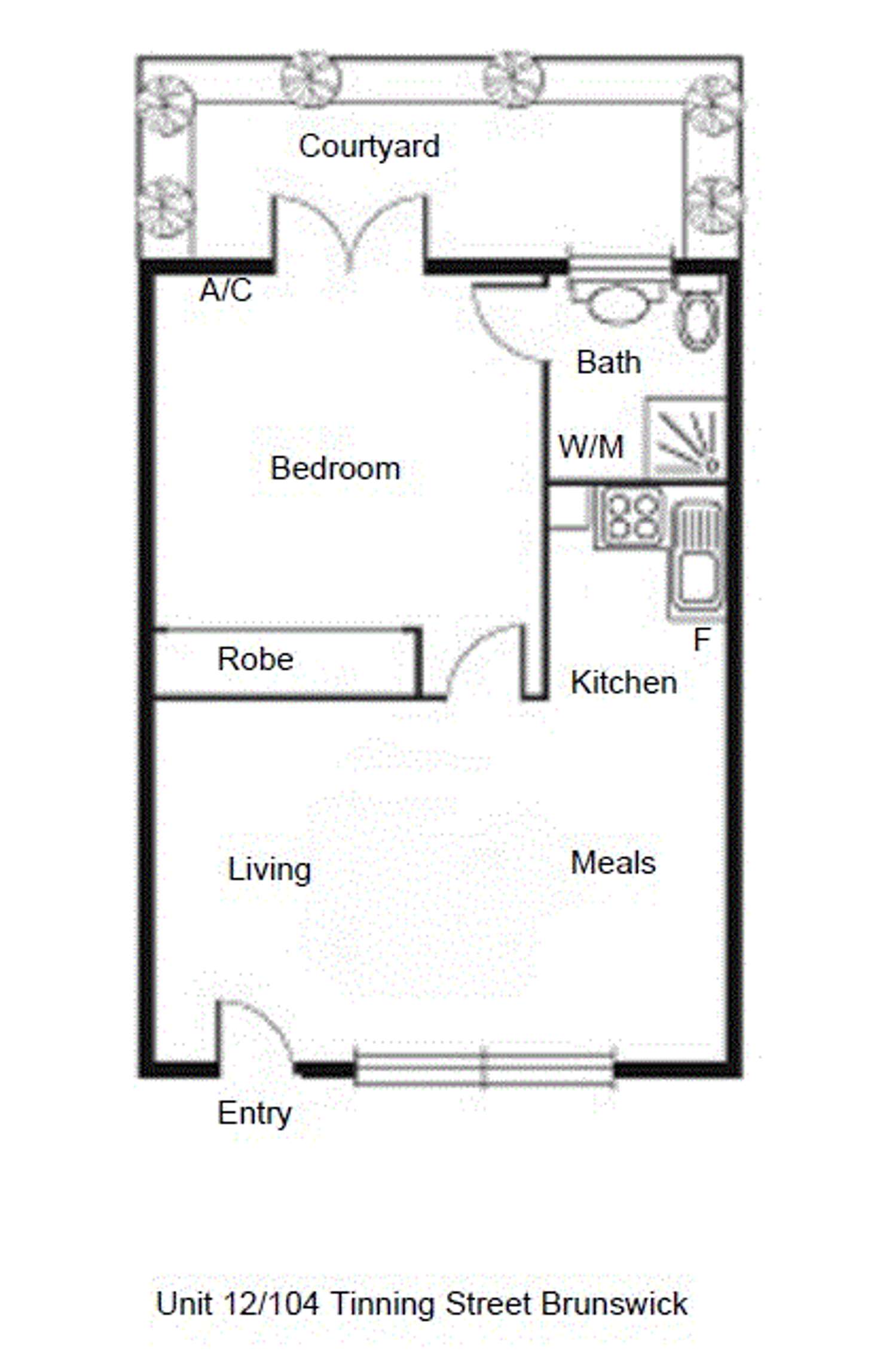 Floorplan of Homely unit listing, 12/104 Tinning Street, Brunswick VIC 3056