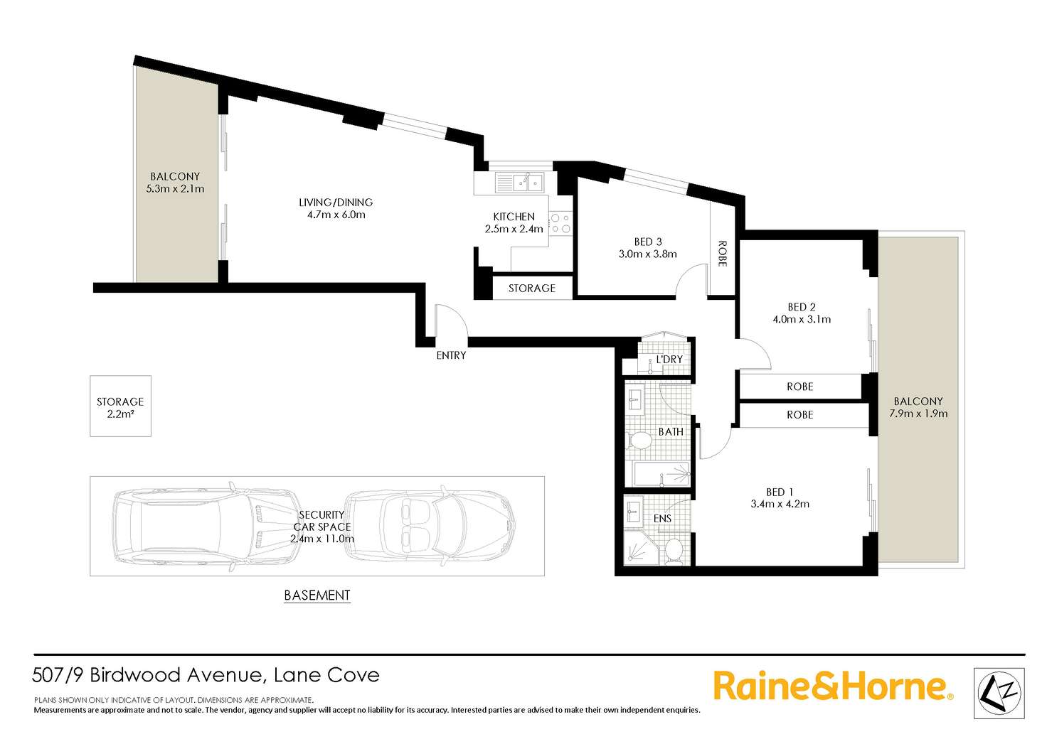 Floorplan of Homely apartment listing, 507/9 Birdwood Avenue, Lane Cove NSW 2066