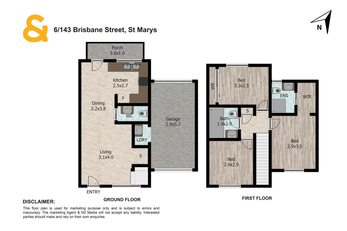Floorplan of Homely townhouse listing, 6/143 Brisbane Street, St Marys NSW 2760