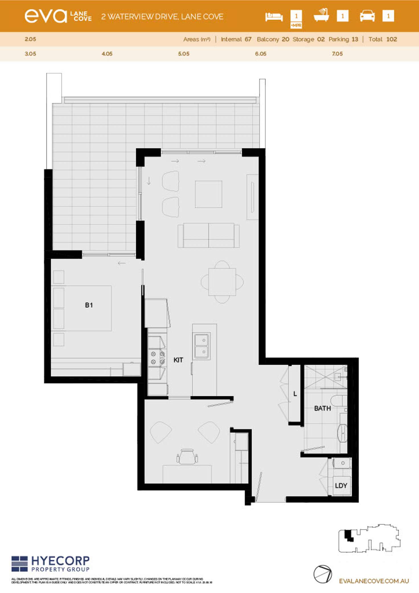 Floorplan of Homely apartment listing, 705/2 Waterview Drive, Lane Cove NSW 2066