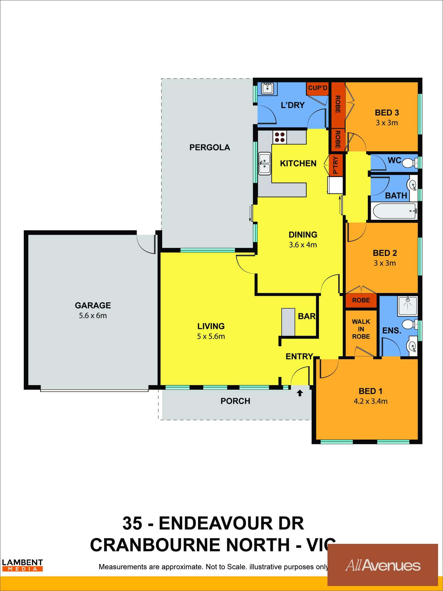 Floorplan of Homely house listing, 35 Endeavour Drive, Cranbourne North VIC 3977