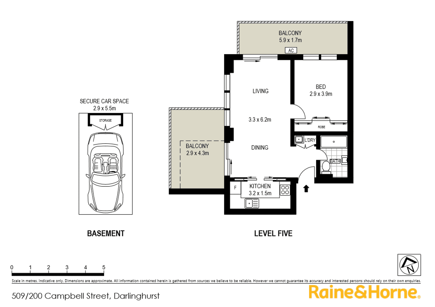 Floorplan of Homely apartment listing, 509/200 Campbell Street, Darlinghurst NSW 2010