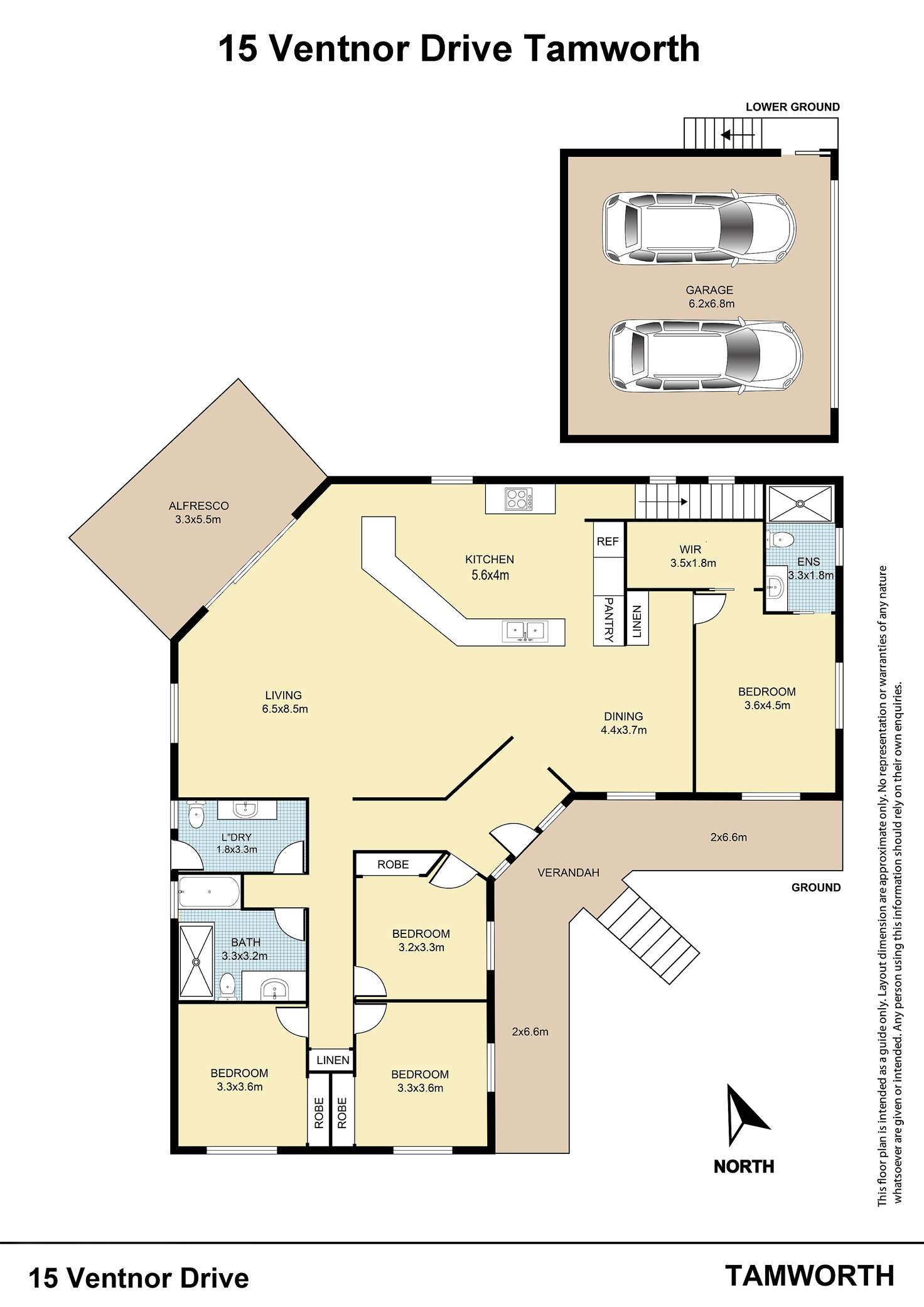 Floorplan of Homely house listing, 15 Ventnor Drive, Tamworth NSW 2340