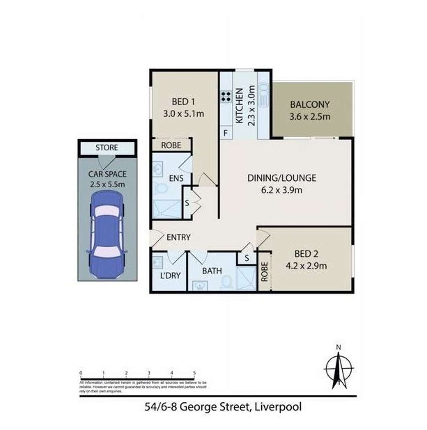 Floorplan of Homely unit listing, 54/6-8 George Street, Liverpool NSW 2170