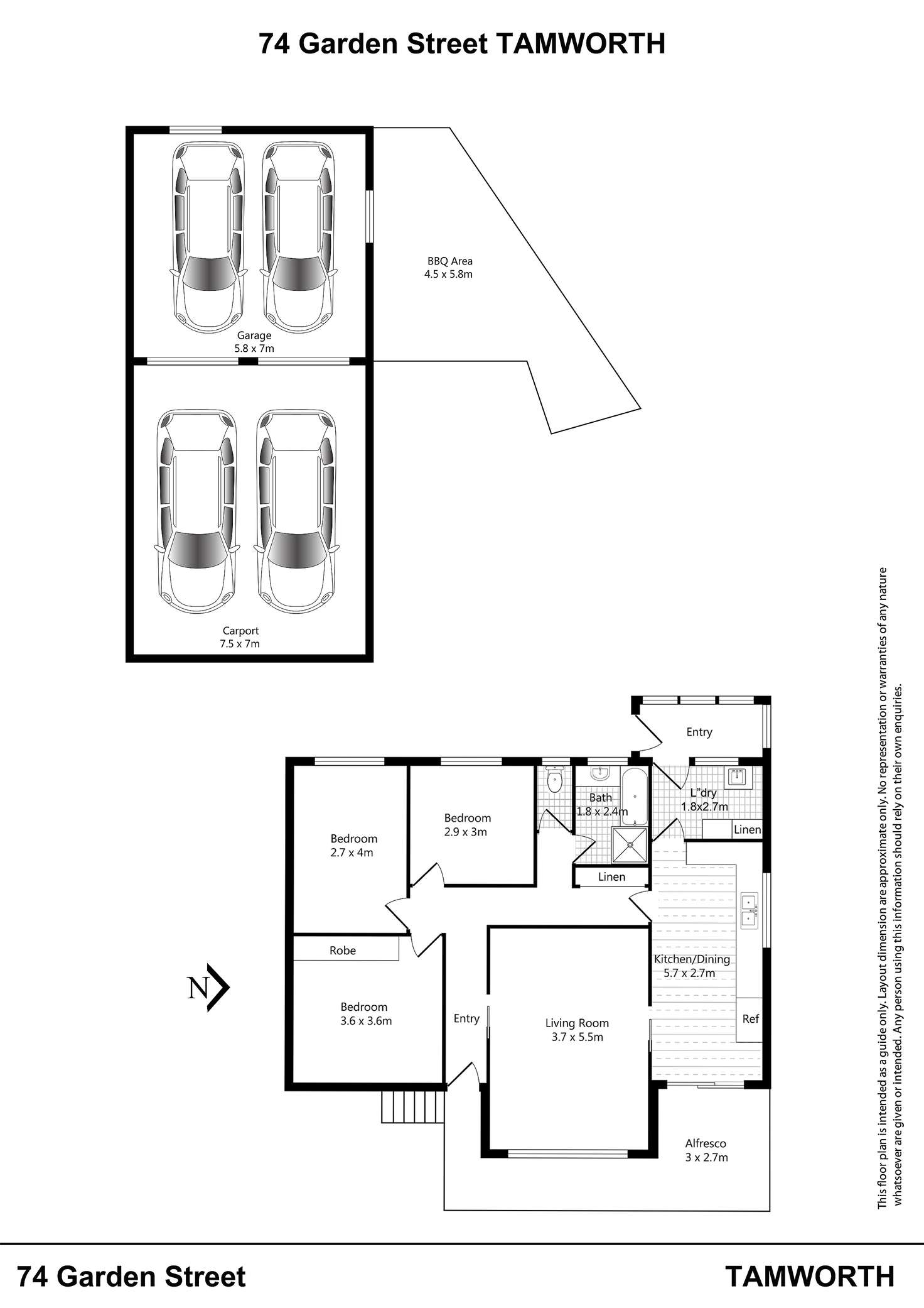 Floorplan of Homely house listing, 74 Garden Street, Tamworth NSW 2340