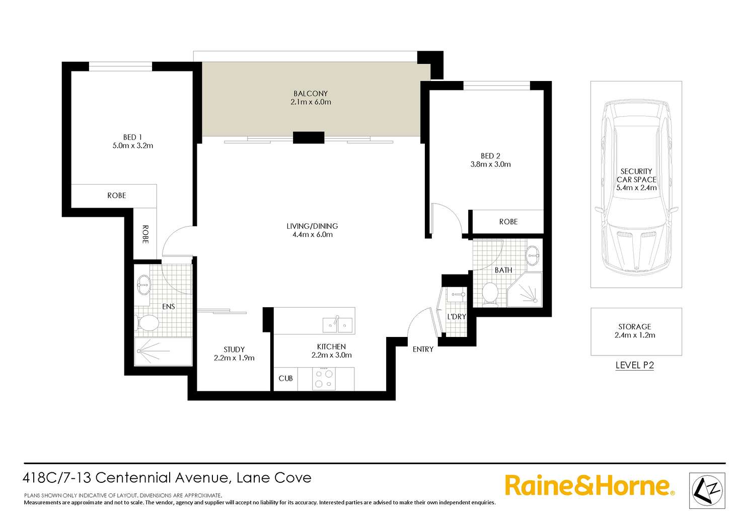 Floorplan of Homely apartment listing, C418/7-13 Centennial Avenue, Lane Cove NSW 2066