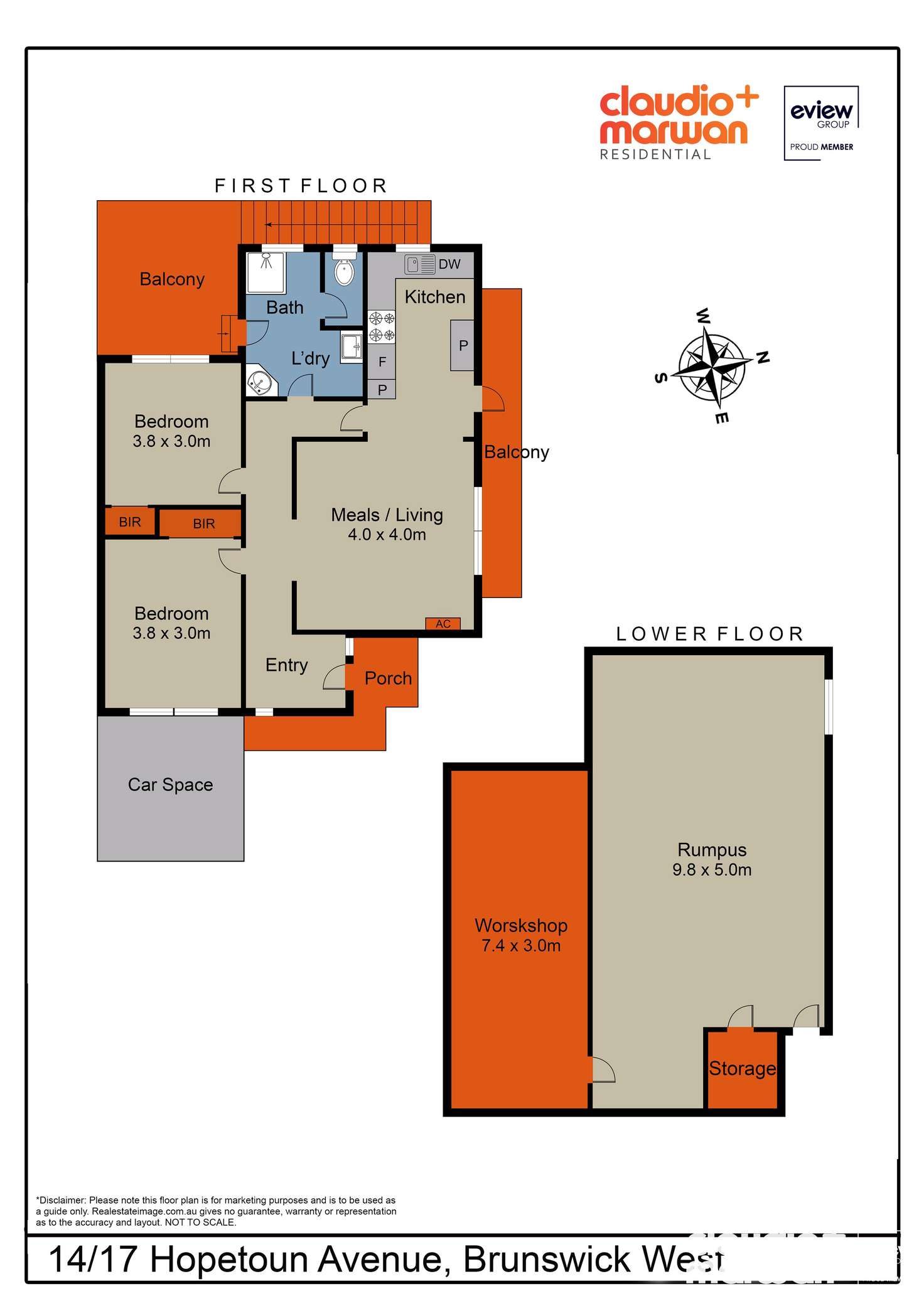Floorplan of Homely unit listing, 14/17 Hopetoun Ave, Brunswick West VIC 3055