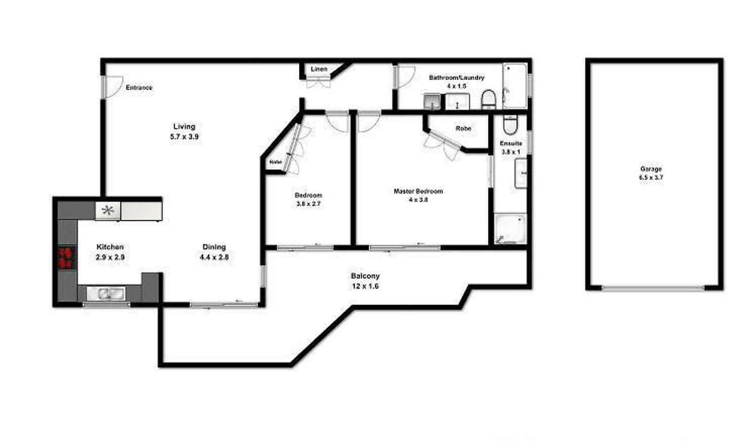 Floorplan of Homely unit listing, 3/35 Durham Street, St Lucia QLD 4067