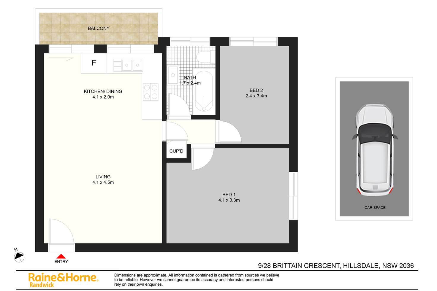 Floorplan of Homely apartment listing, 9/28 Brittain Crescent, Hillsdale NSW 2036