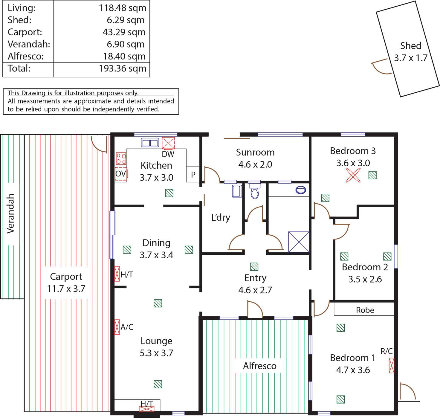 Floorplan of Homely house listing, 13 Arunta Drive, Salisbury Heights SA 5109