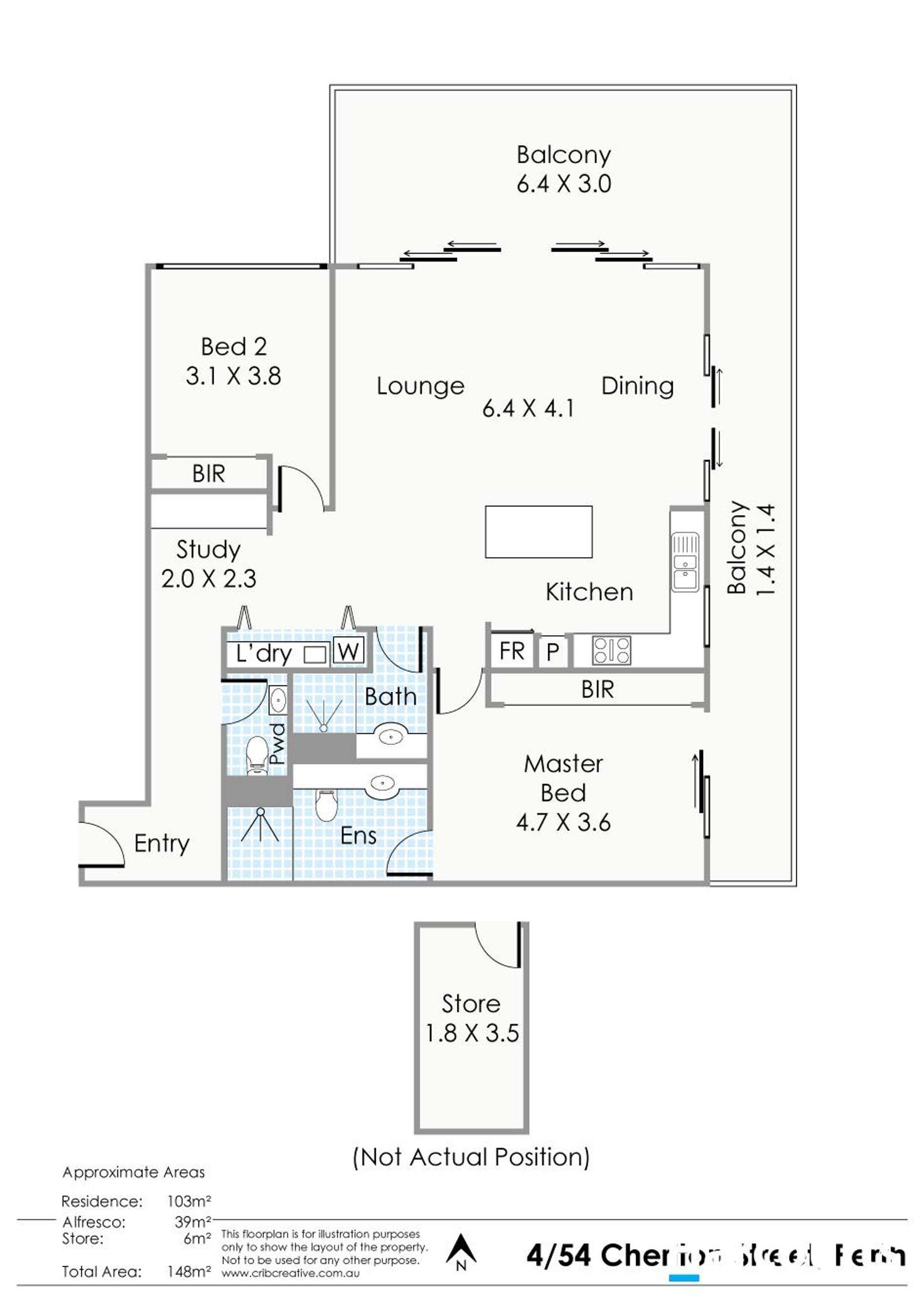 Floorplan of Homely apartment listing, 4/54 Cheriton Street, Perth WA 6000