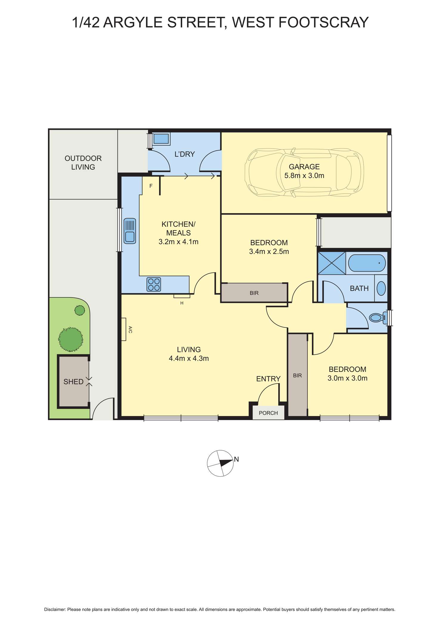 Floorplan of Homely unit listing, 1/42 Argyle Street, West Footscray VIC 3012