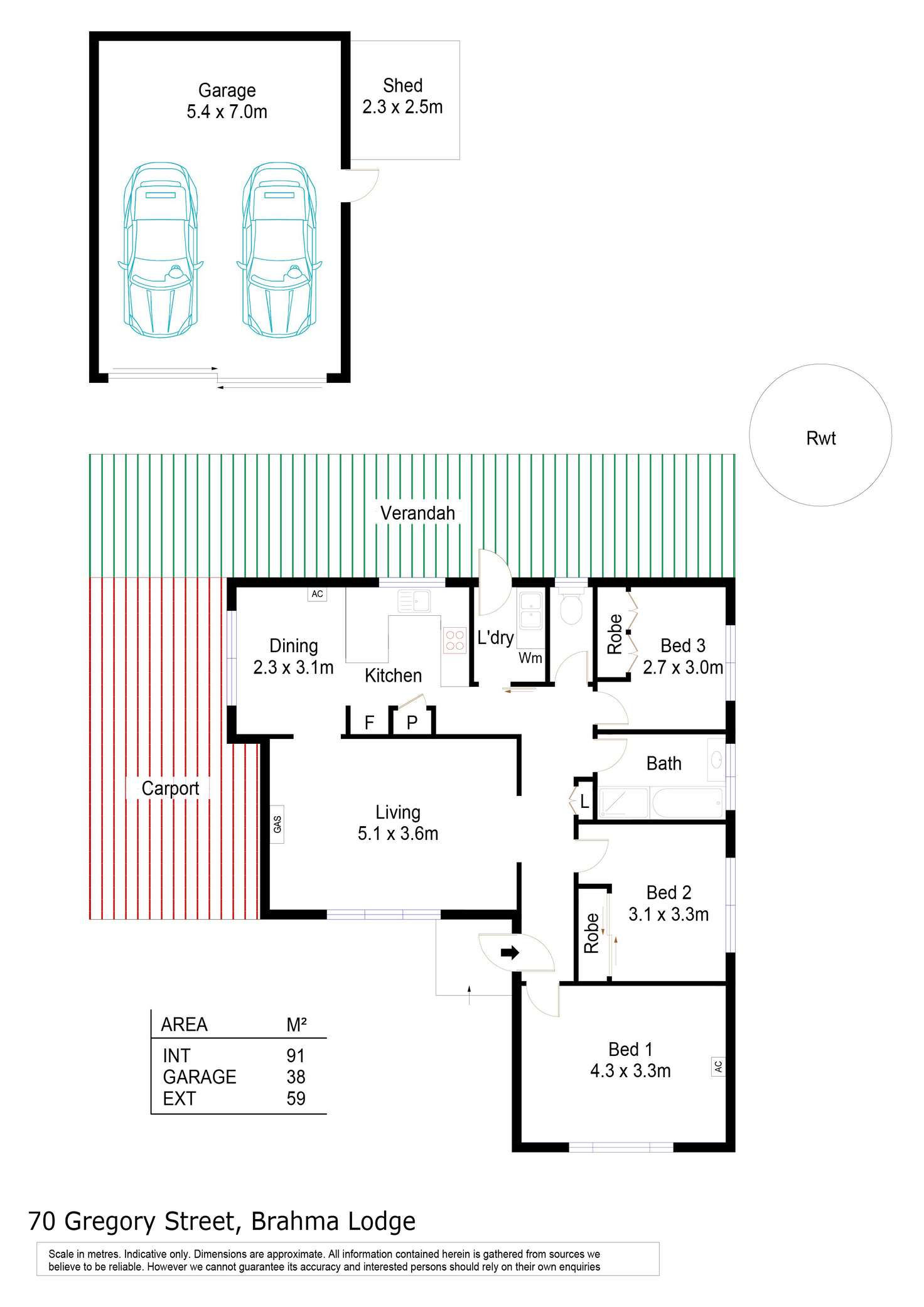 Floorplan of Homely house listing, 70 Gregory Street, Brahma Lodge SA 5109