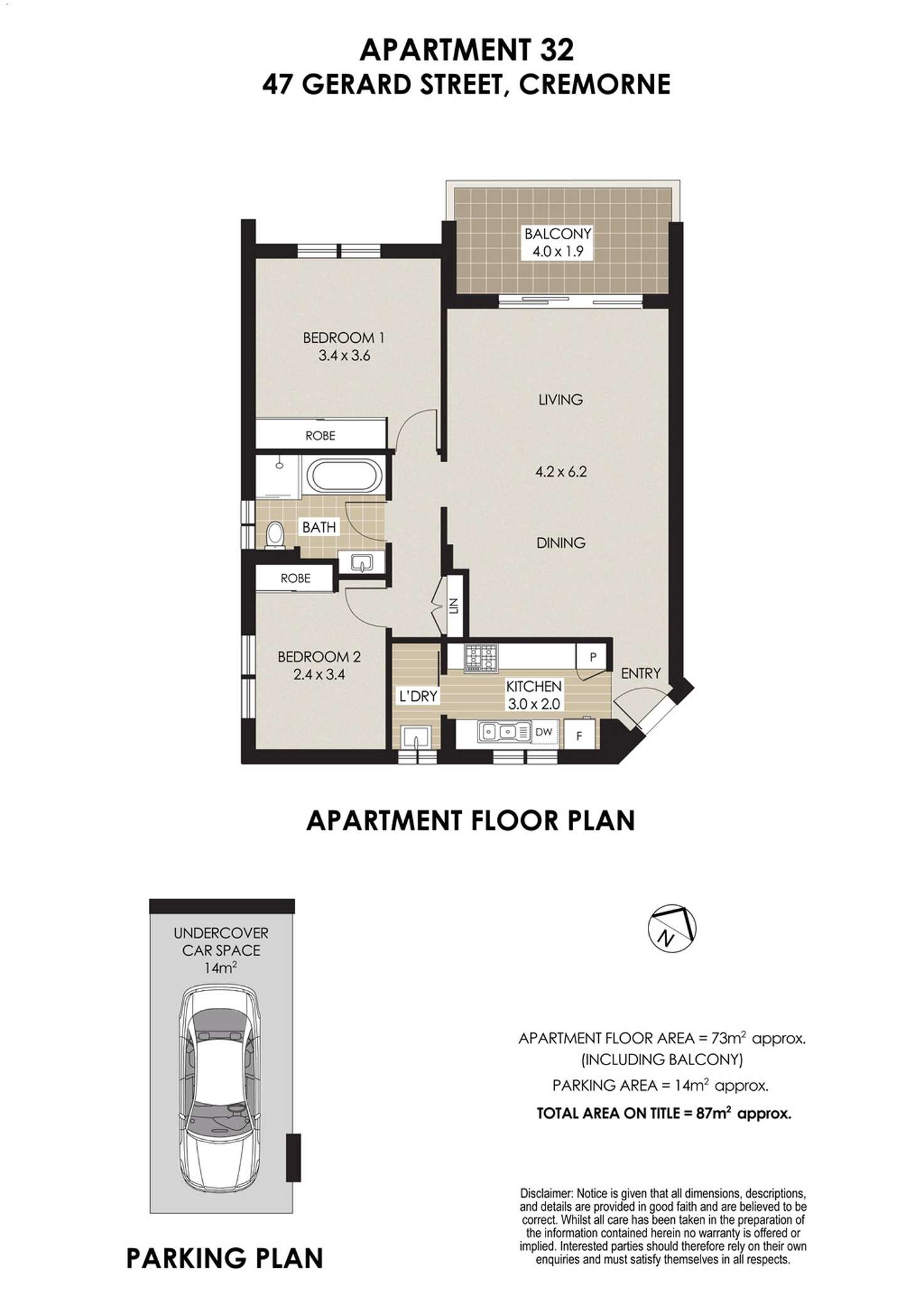 Floorplan of Homely apartment listing, 32/47 Gerard Street, Cremorne NSW 2090