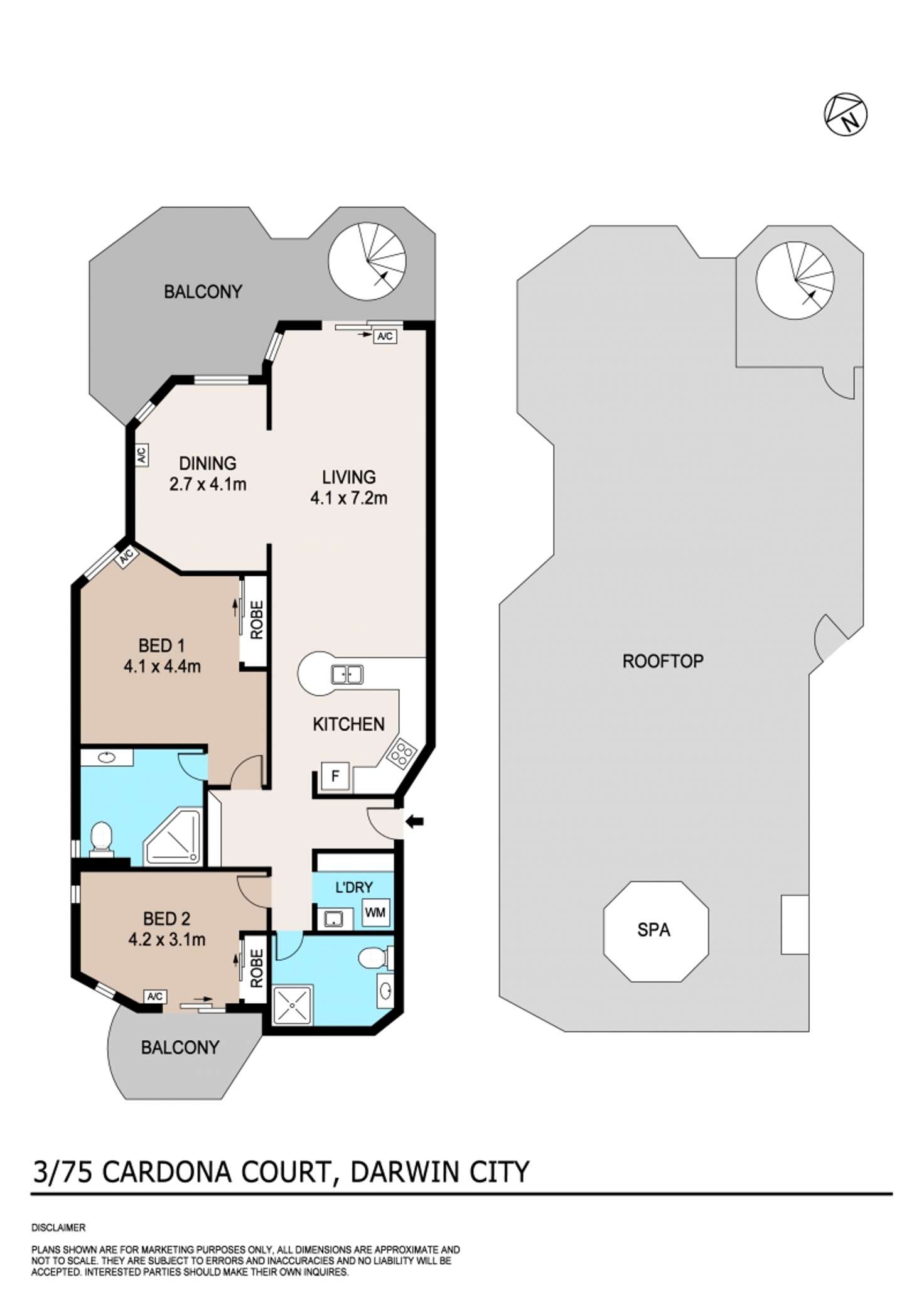 Floorplan of Homely apartment listing, 37/5 Cardona Court, Darwin City NT 800