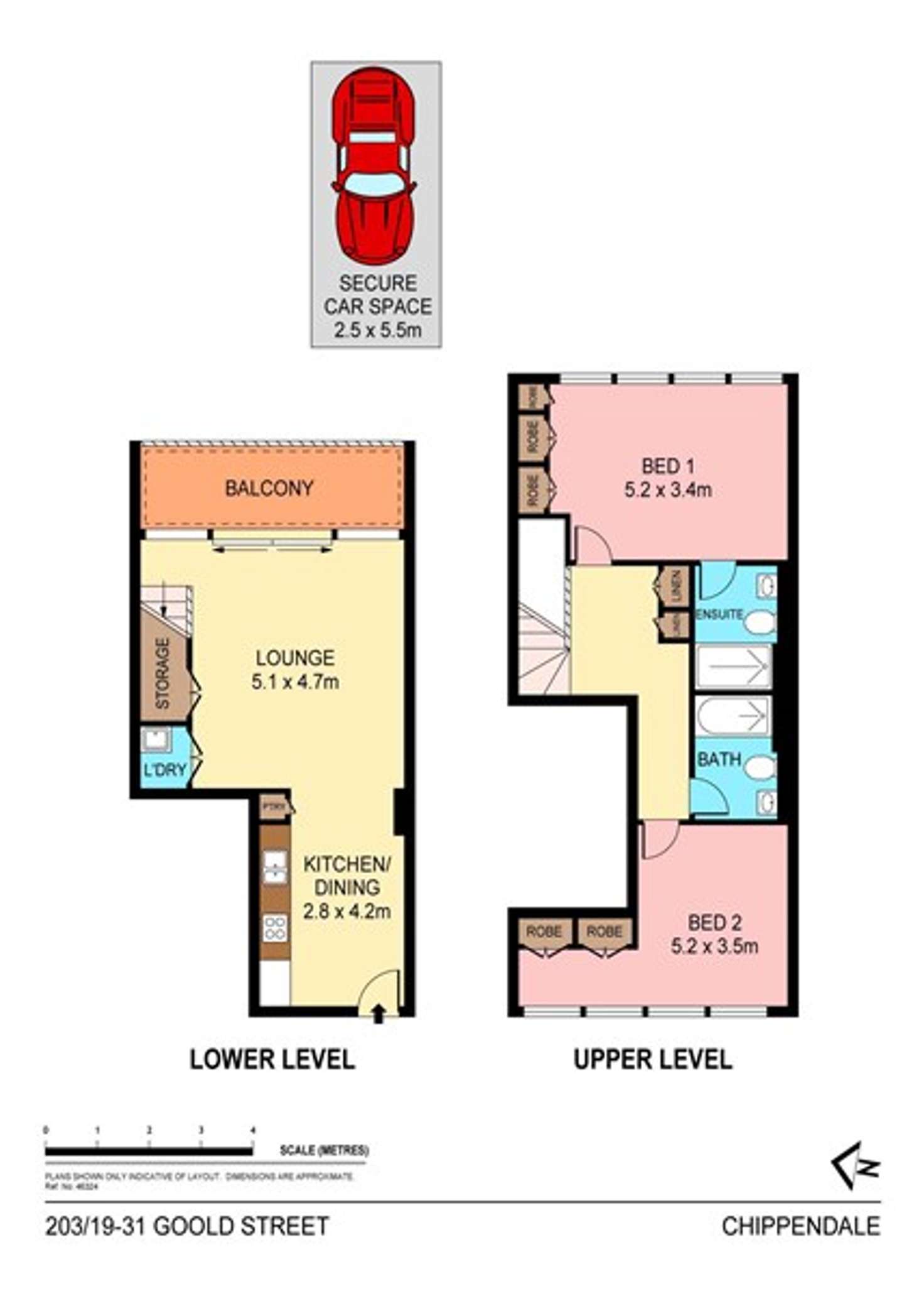 Floorplan of Homely apartment listing, 203/19-31 Goold Street, Chippendale NSW 2008
