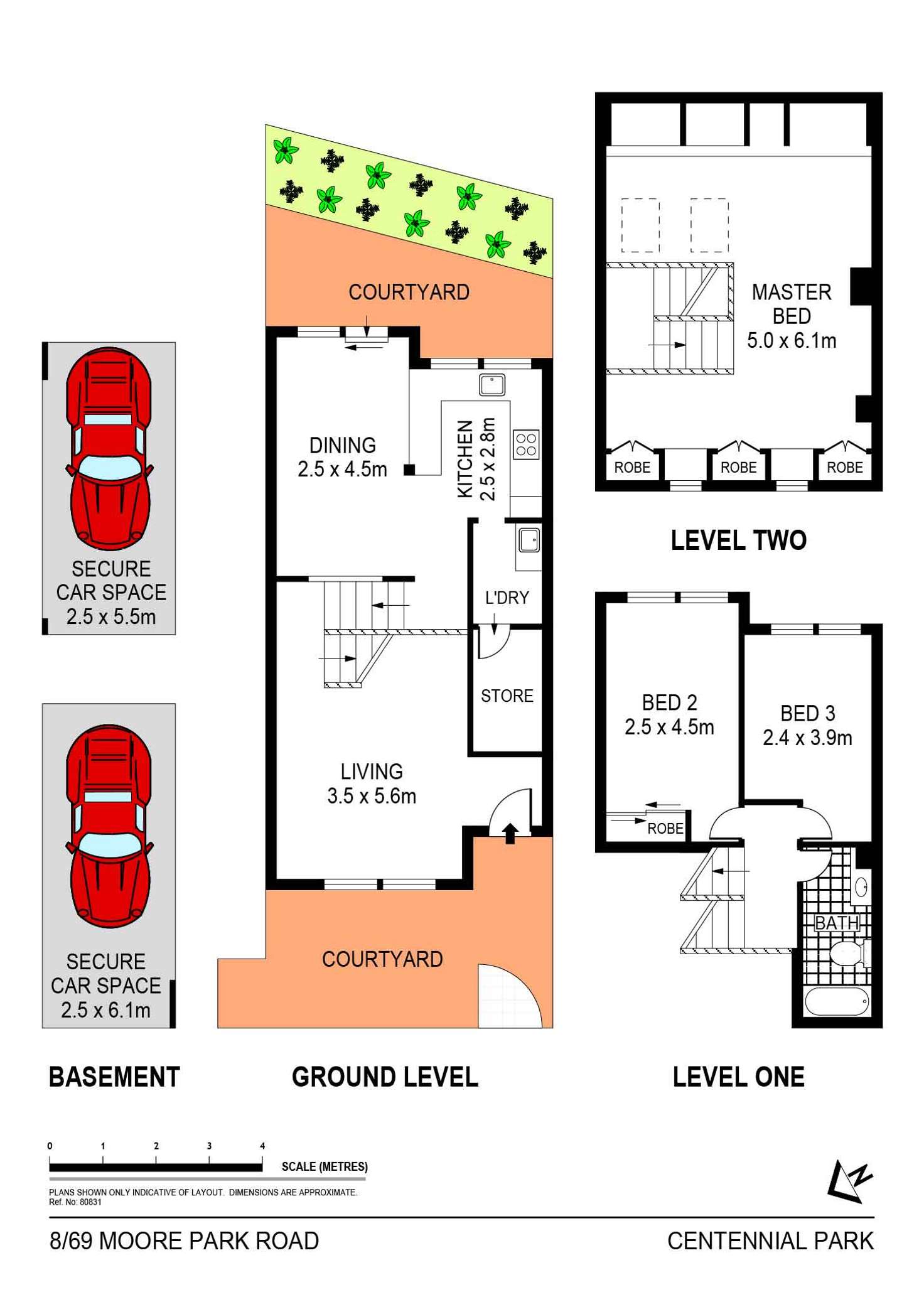 Floorplan of Homely townhouse listing, 8/69-73 Moore Park Road, Centennial Park NSW 2021