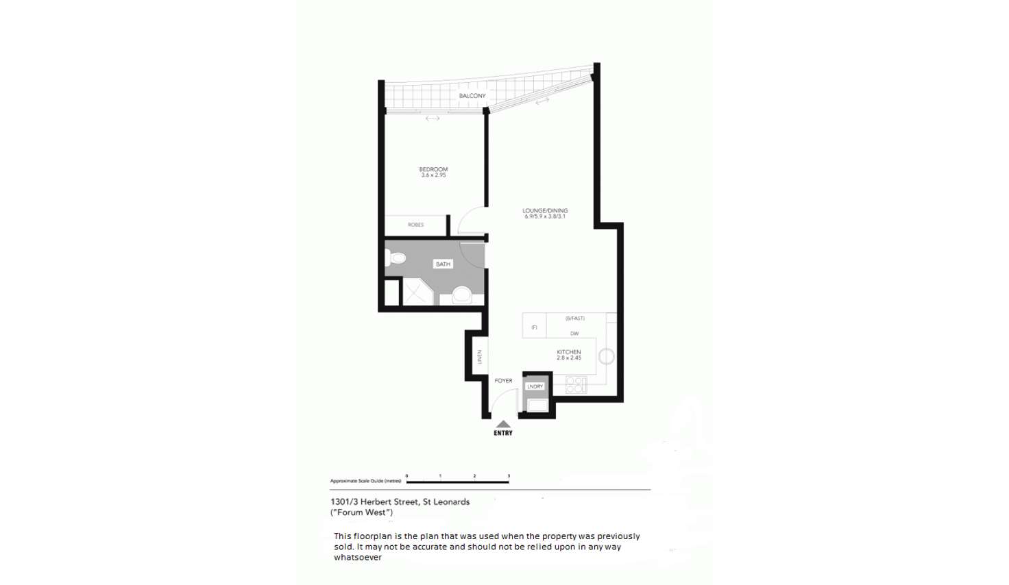 Floorplan of Homely apartment listing, 1301/3 Herbert Street, St Leonards NSW 2065
