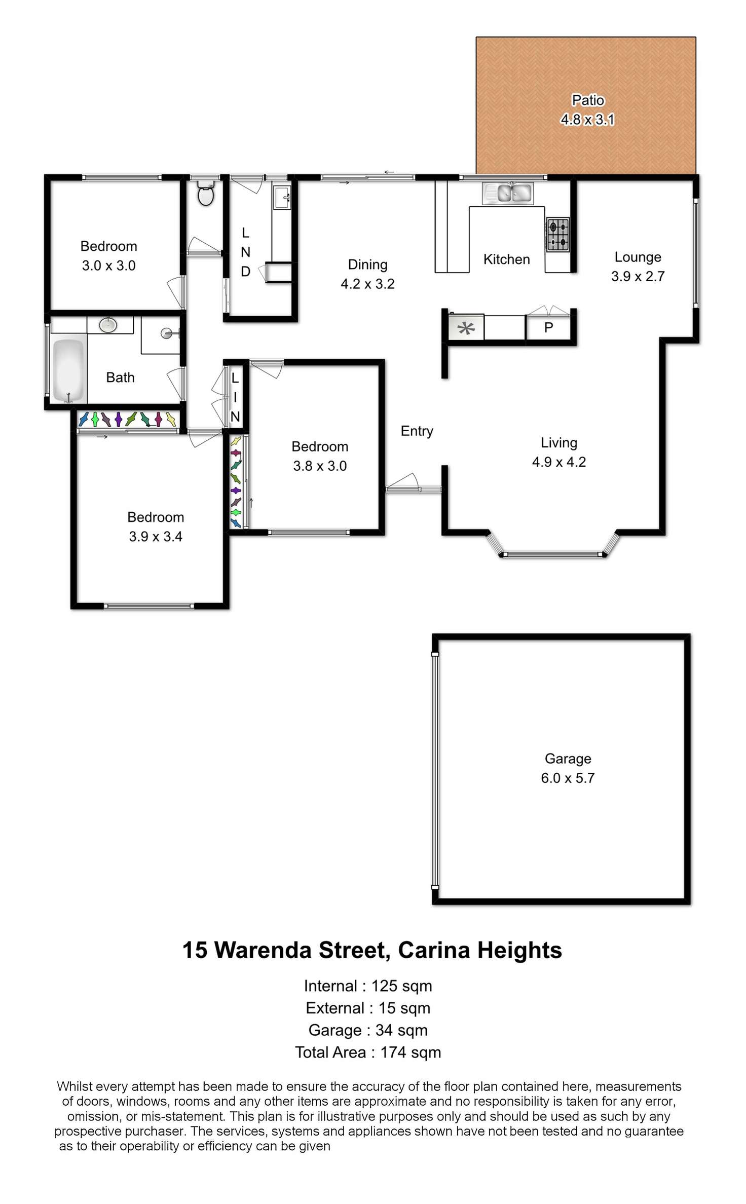 Floorplan of Homely house listing, 15 Warenda Street, Carina Heights QLD 4152