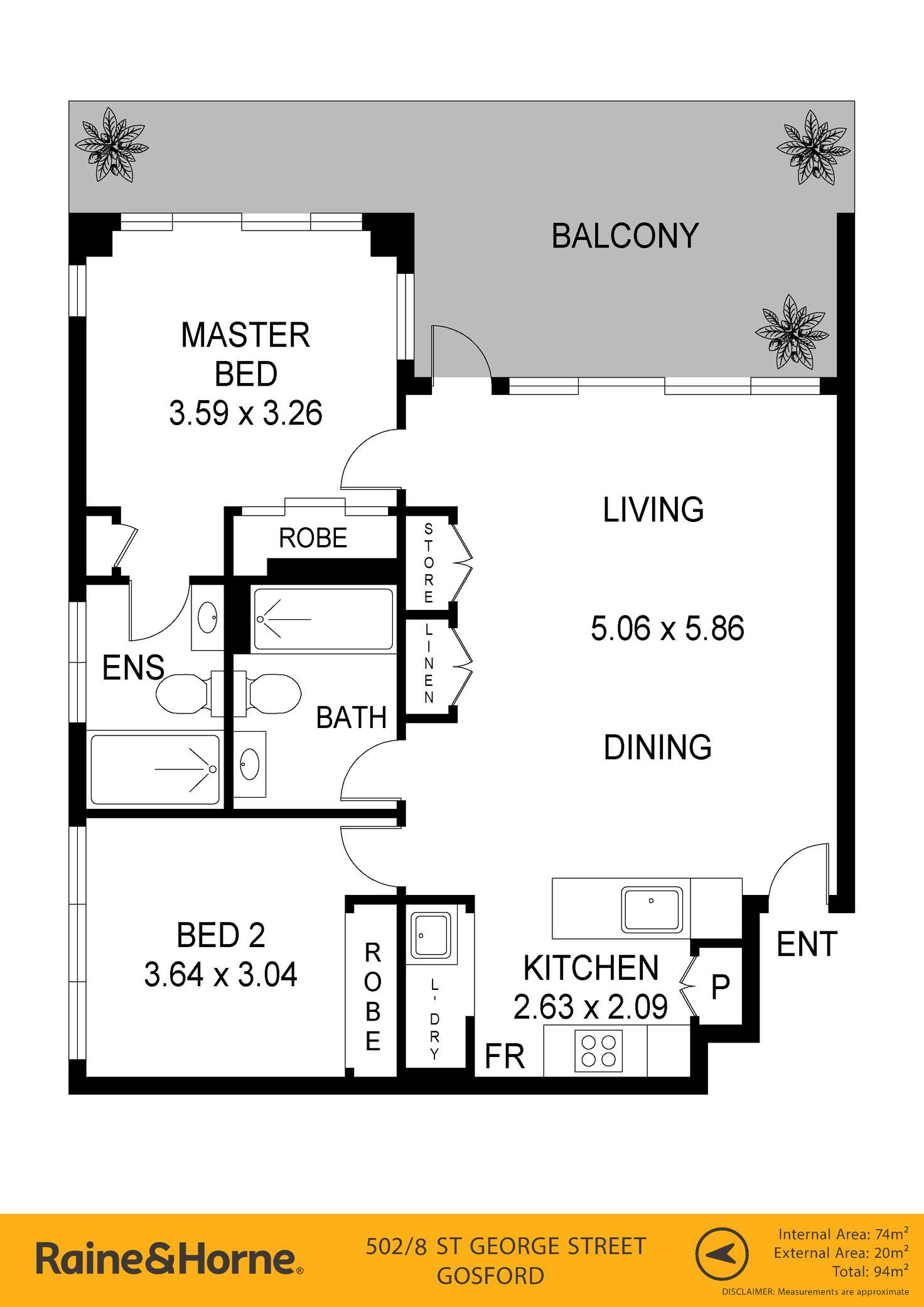 Floorplan of Homely apartment listing, 502/8 St George Street, Gosford NSW 2250