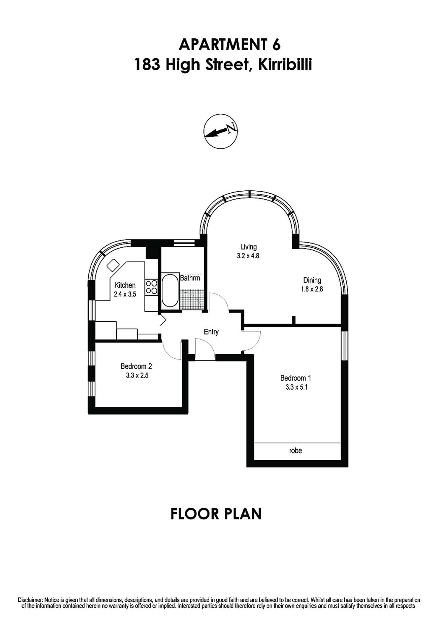 Floorplan of Homely apartment listing, 6/183 High Street, North Sydney NSW 2060