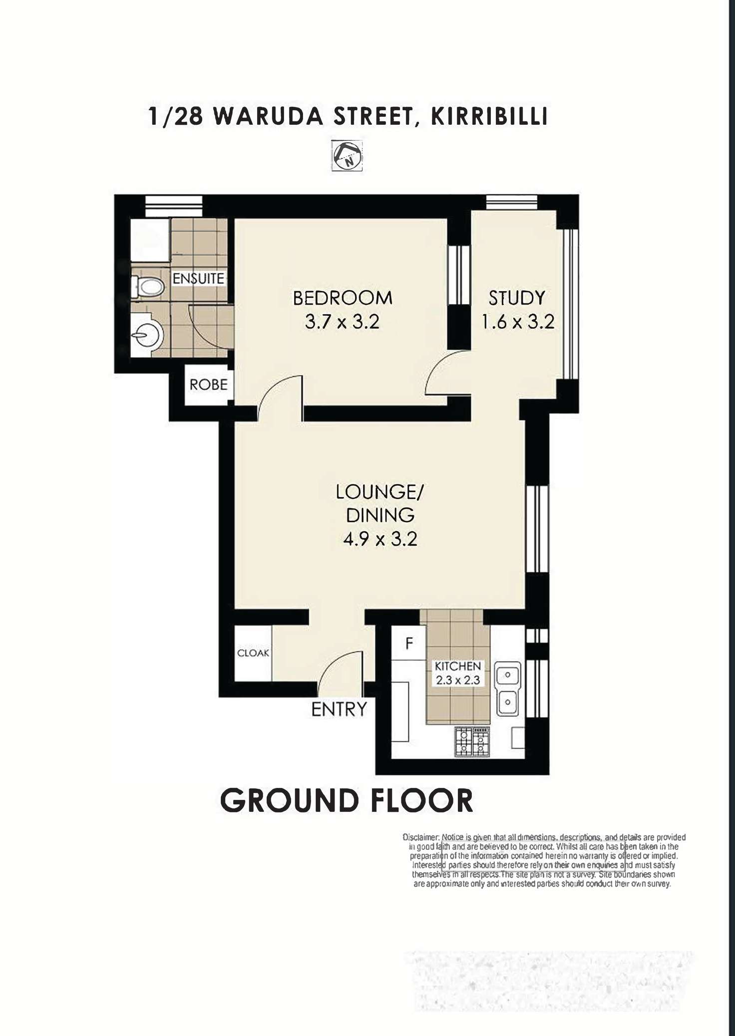 Floorplan of Homely apartment listing, 1/28 Waruda Street, Kirribilli NSW 2061