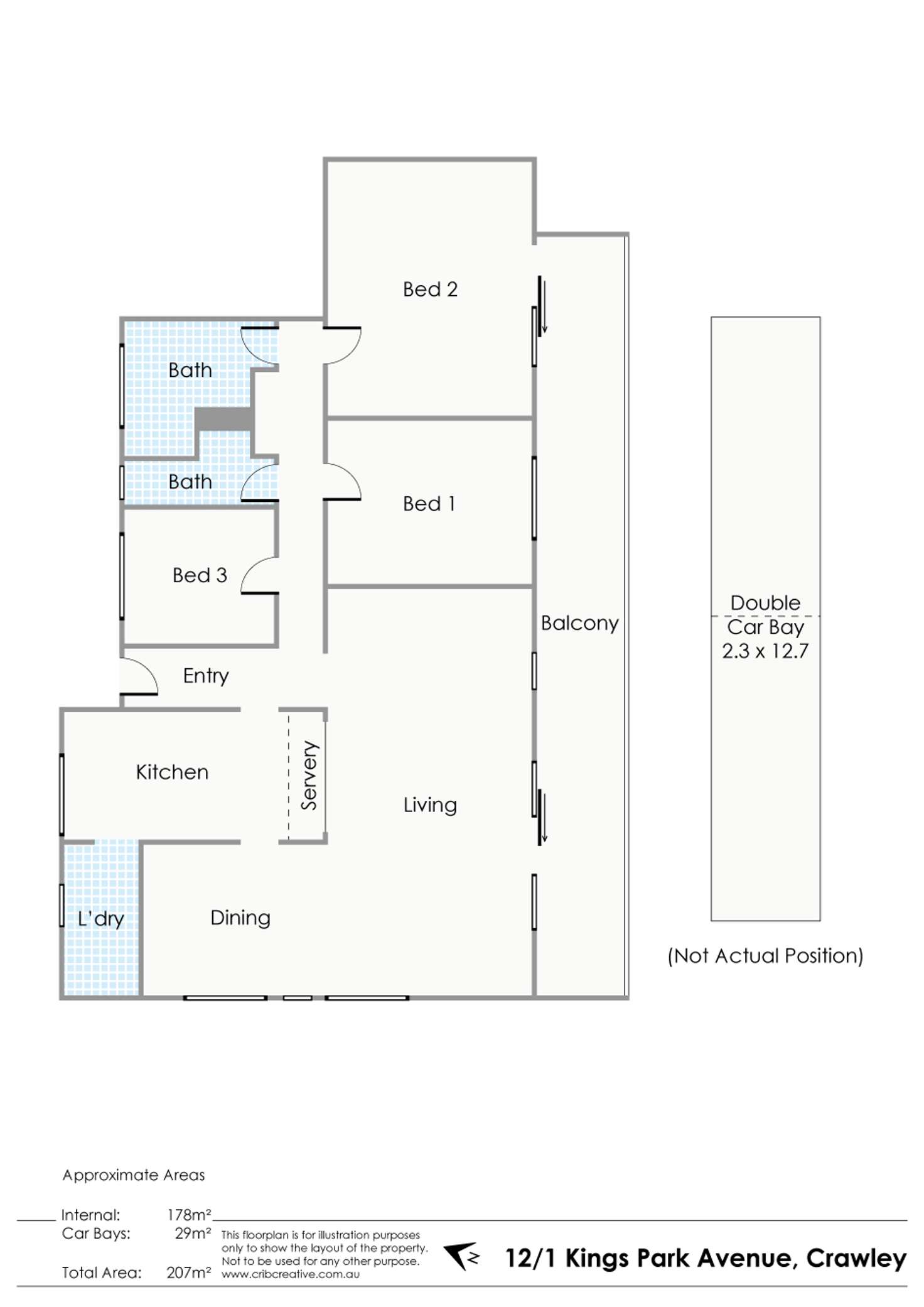 Floorplan of Homely apartment listing, 12/1 Kings Park Avenue, Crawley WA 6009