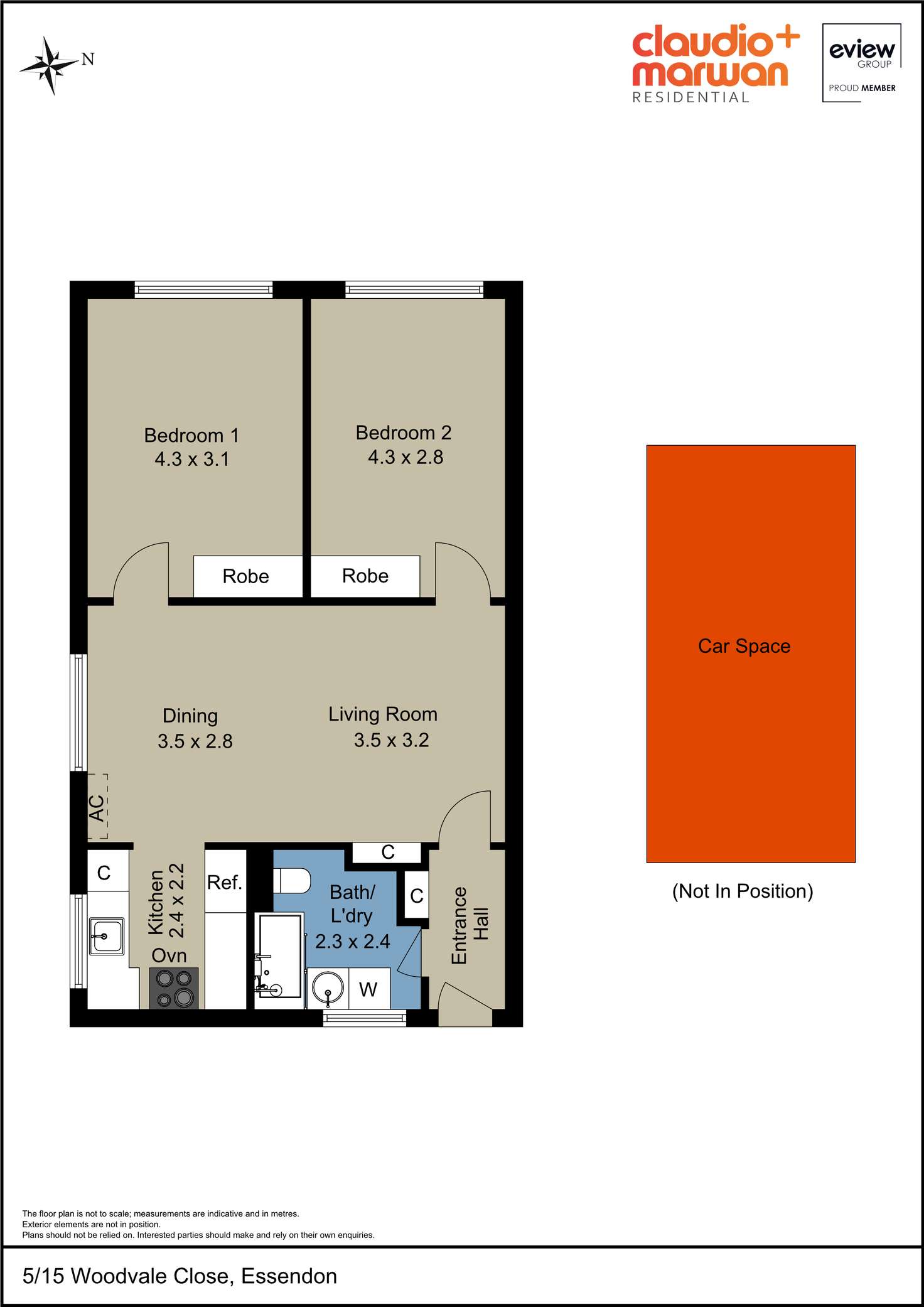 Floorplan of Homely unit listing, 5/15 Woodvale Close, Essendon VIC 3040