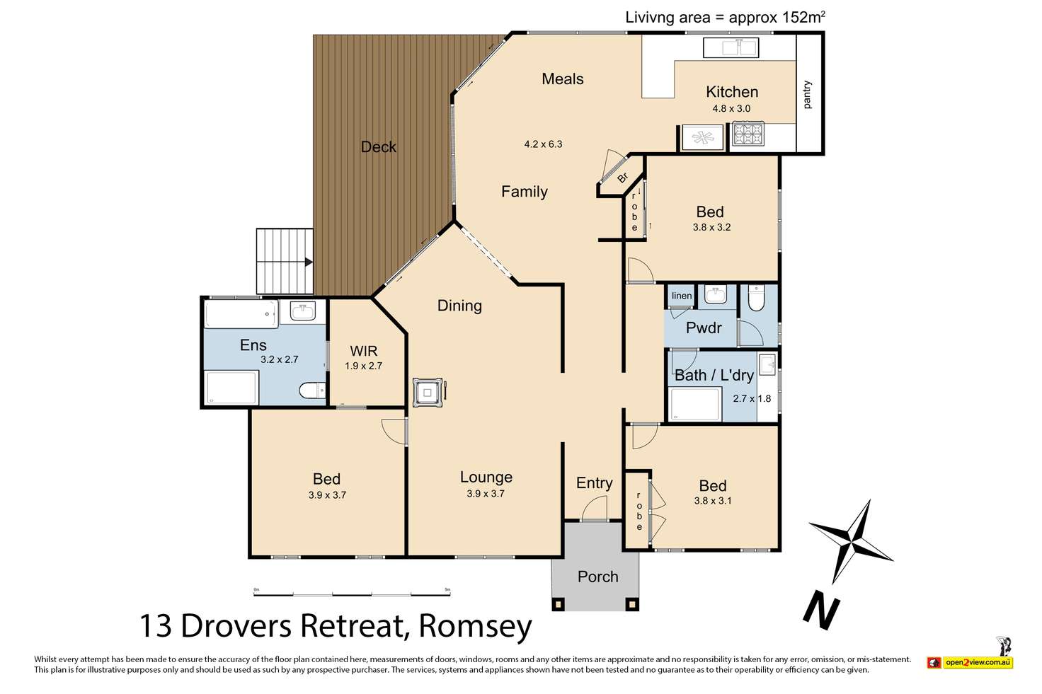 Floorplan of Homely house listing, 13 Drovers Retreat, Romsey VIC 3434