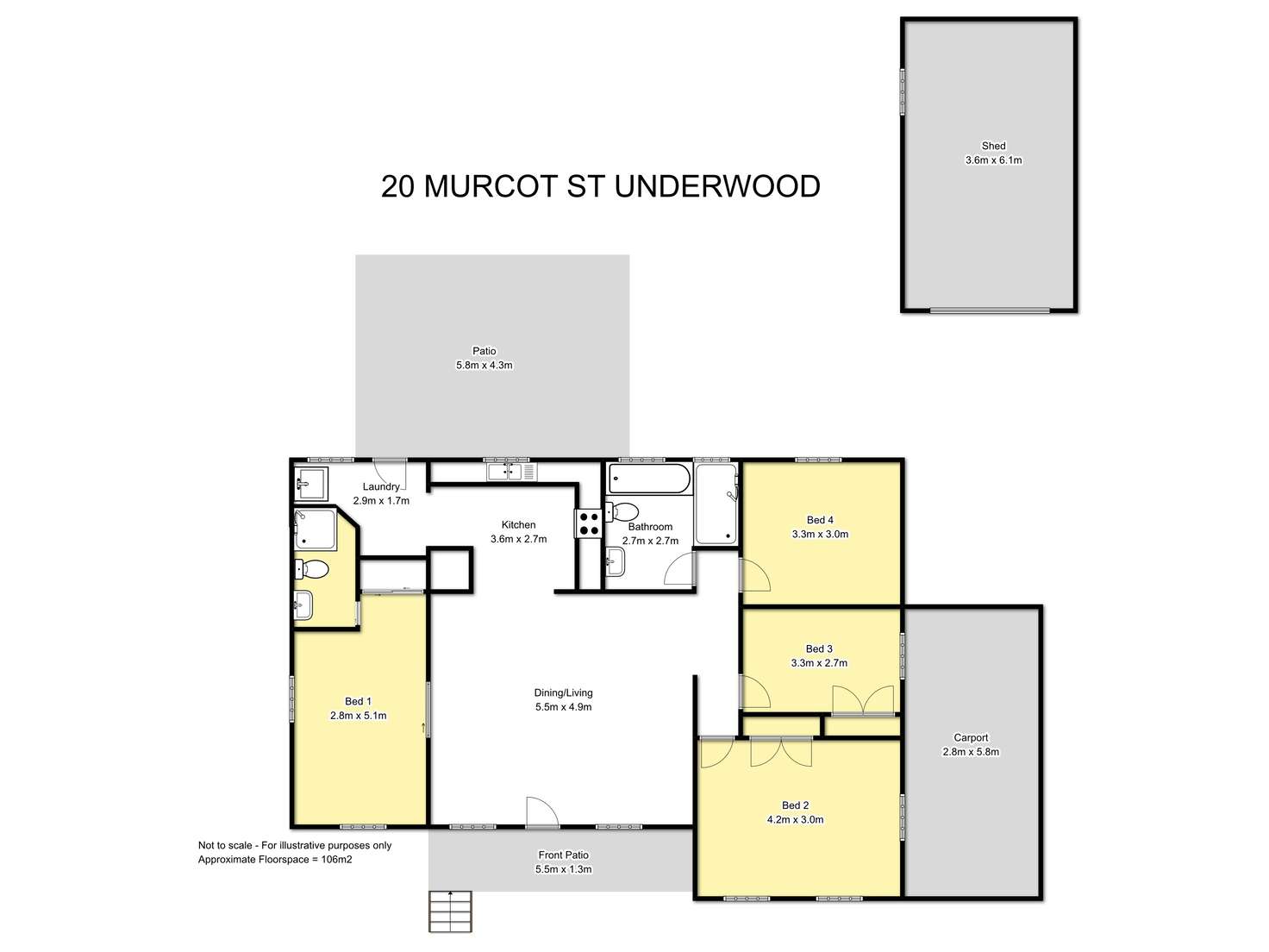 Floorplan of Homely house listing, 20 Murcot Street, Underwood QLD 4119