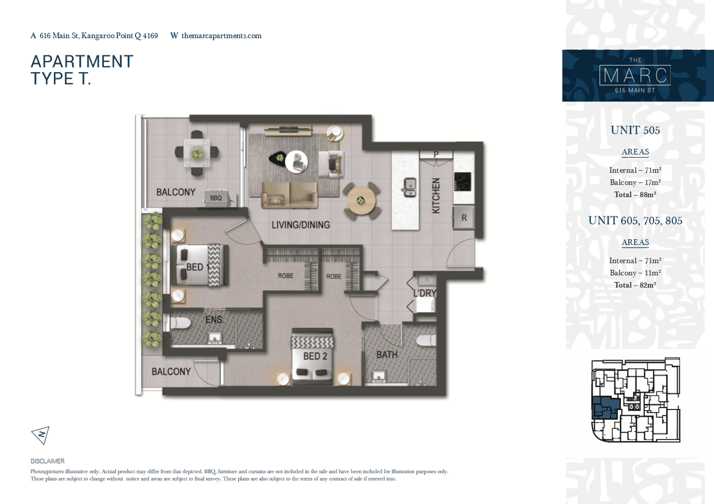 Floorplan of Homely apartment listing, 22/616 MAIN ST, Kangaroo Point QLD 4169